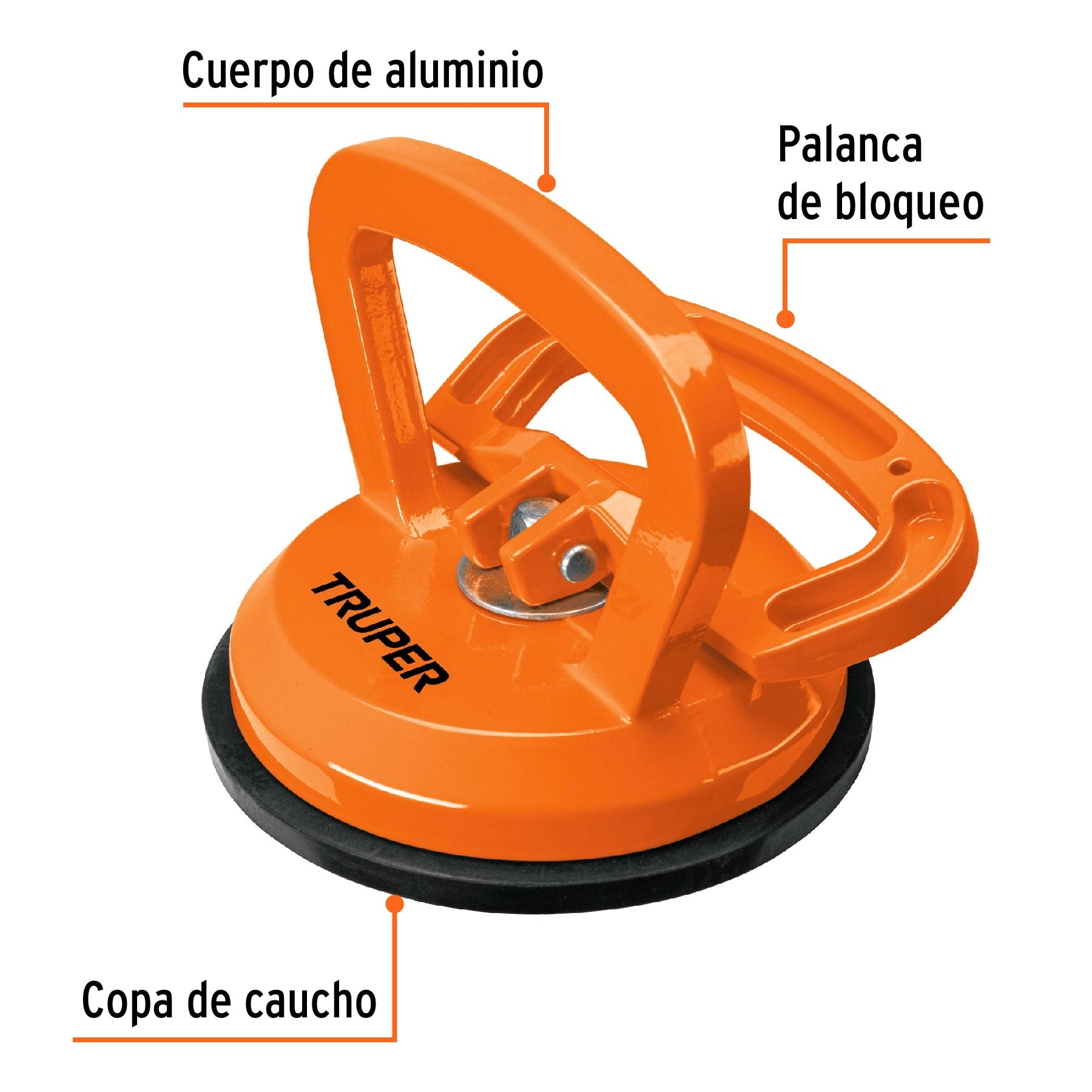 Ventosas de Aluminio para Vidrio Truper 1 Copa de Succion
