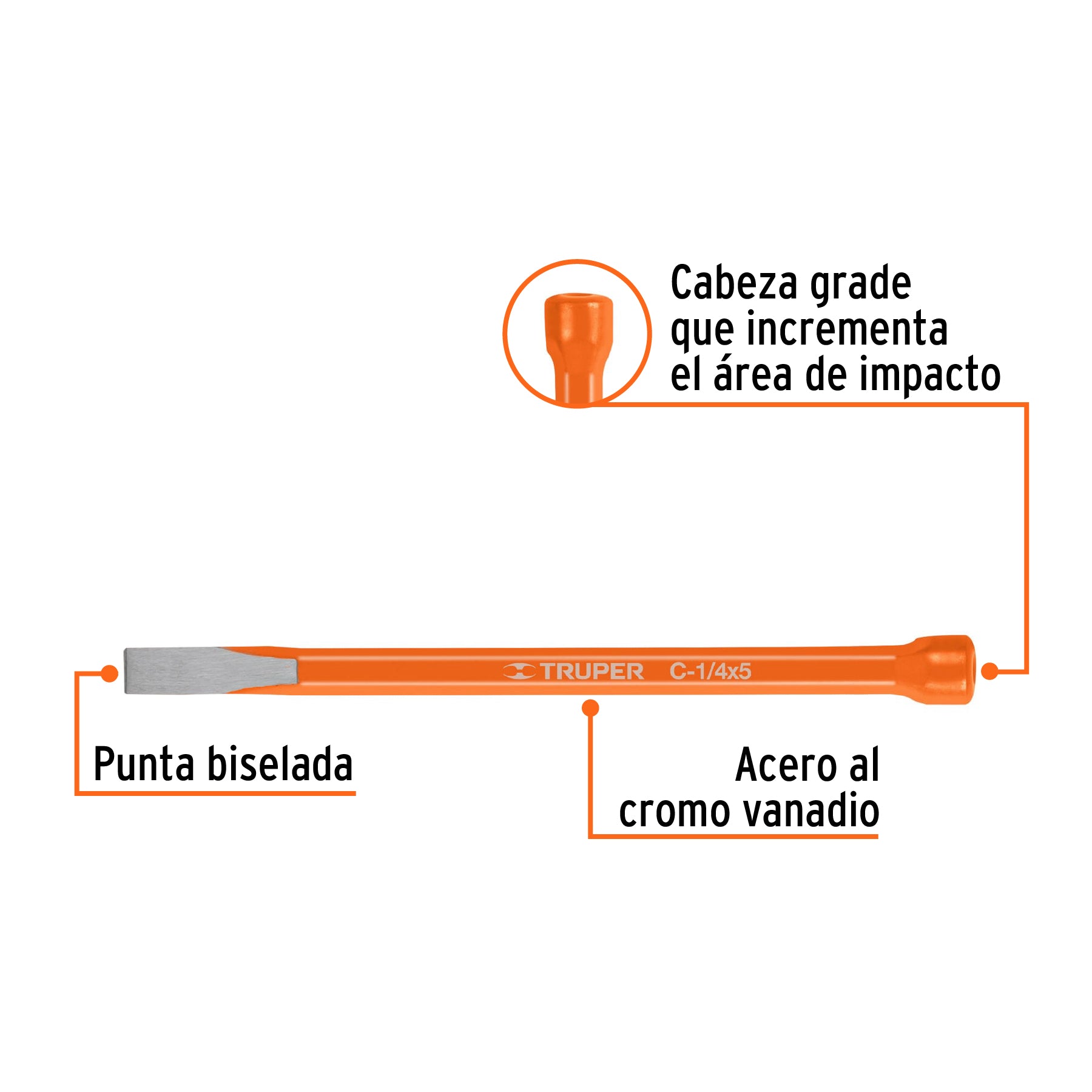 Cincel de Corte Frio Truper 1/4" x 5"