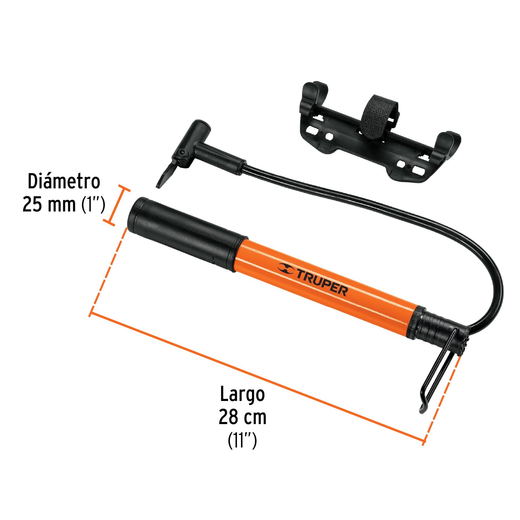 Bomba para Inflar Manual para Bicicleta Truper