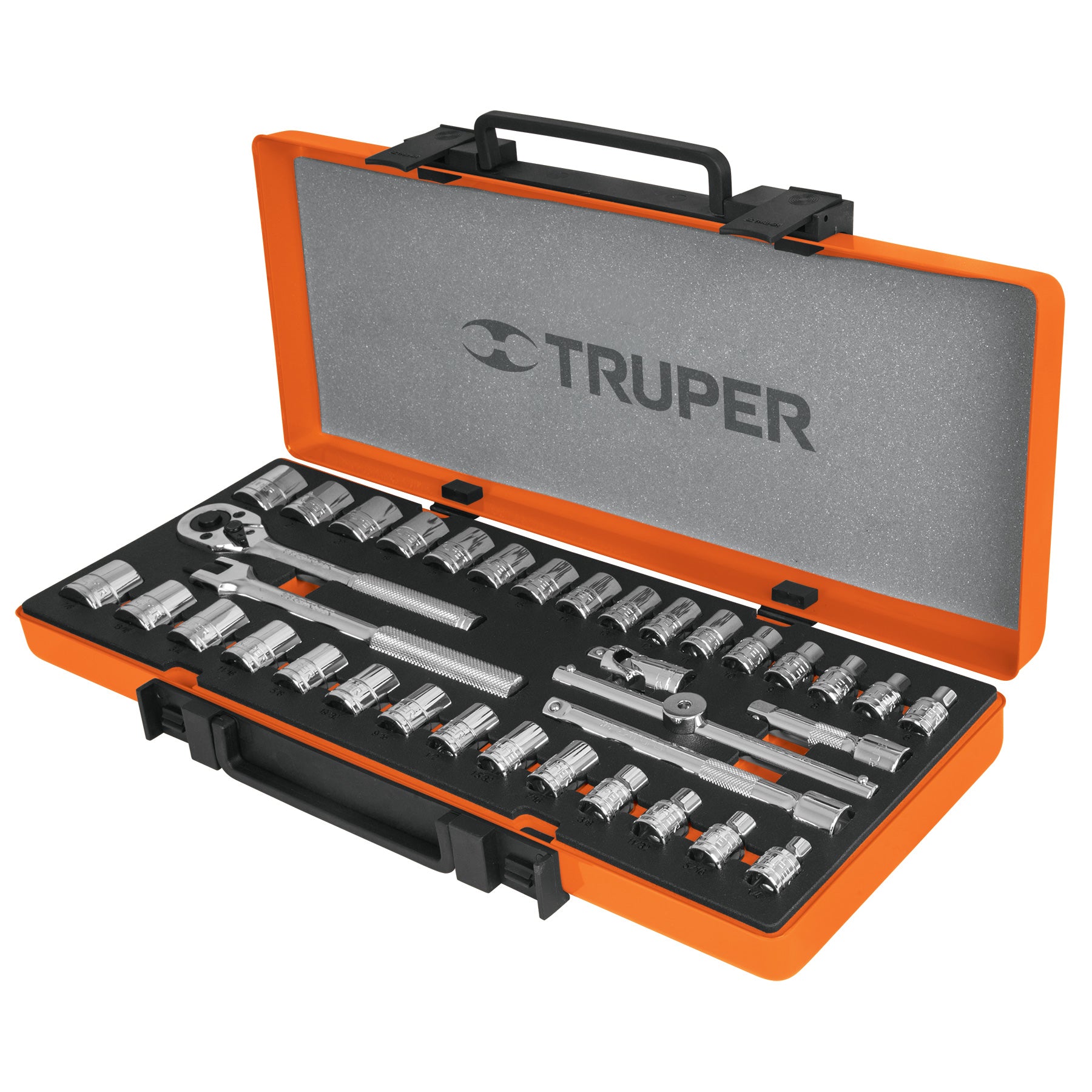 Juego de Dados y Accesorios Cuadro 3/8" Combinado 36 Piezas Truper