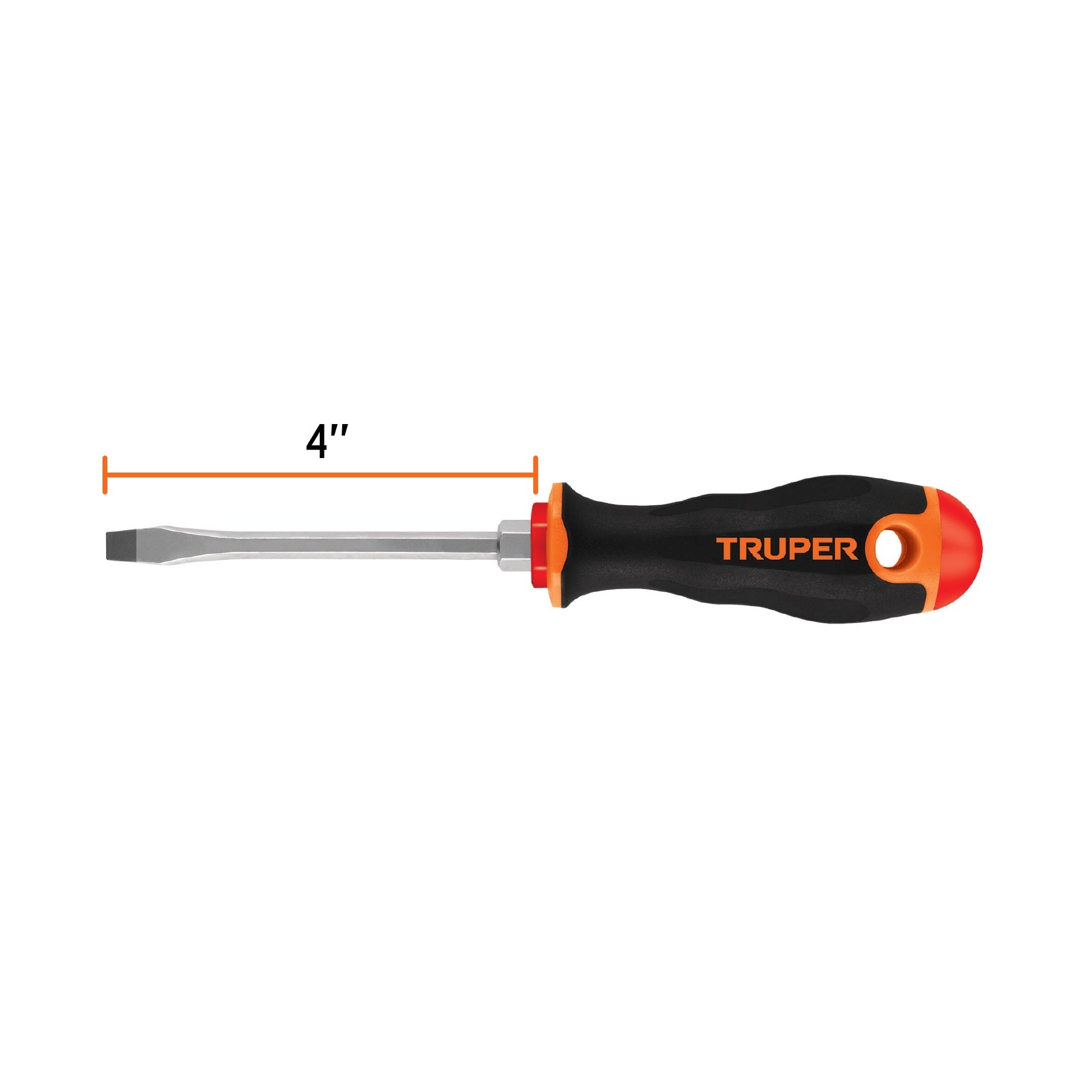 Desarmador Mango Comfort Grip Truper Plano 1/4" X 4"