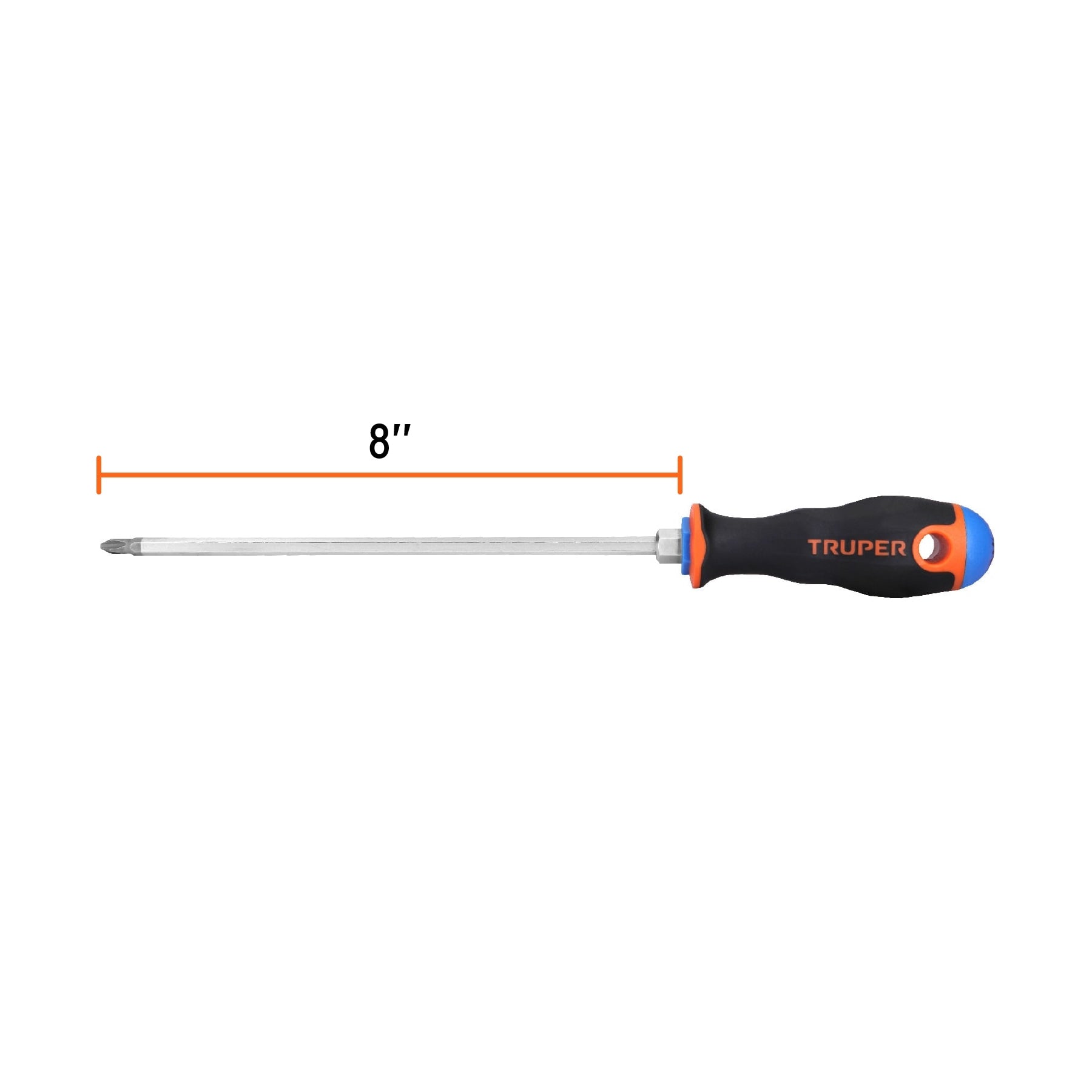 Desarmador Mango Comfort Grip Truper de Cruz 1/4" (#2) X 8"