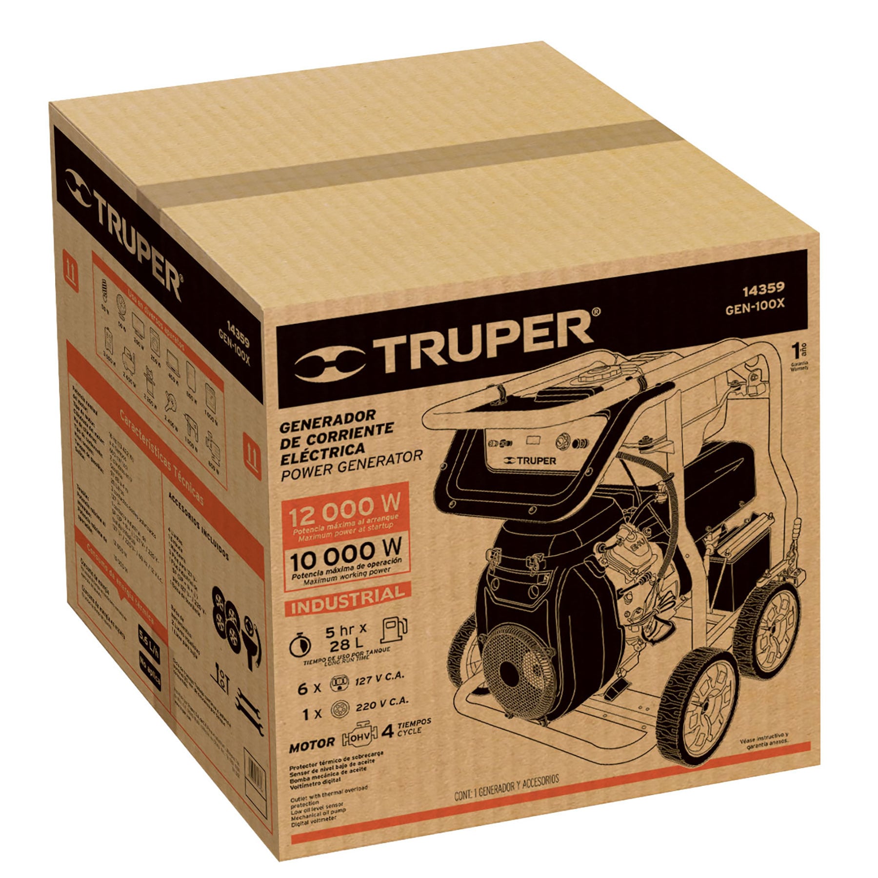 Generador Electrico a Gasolina 10,000 Watts Truper