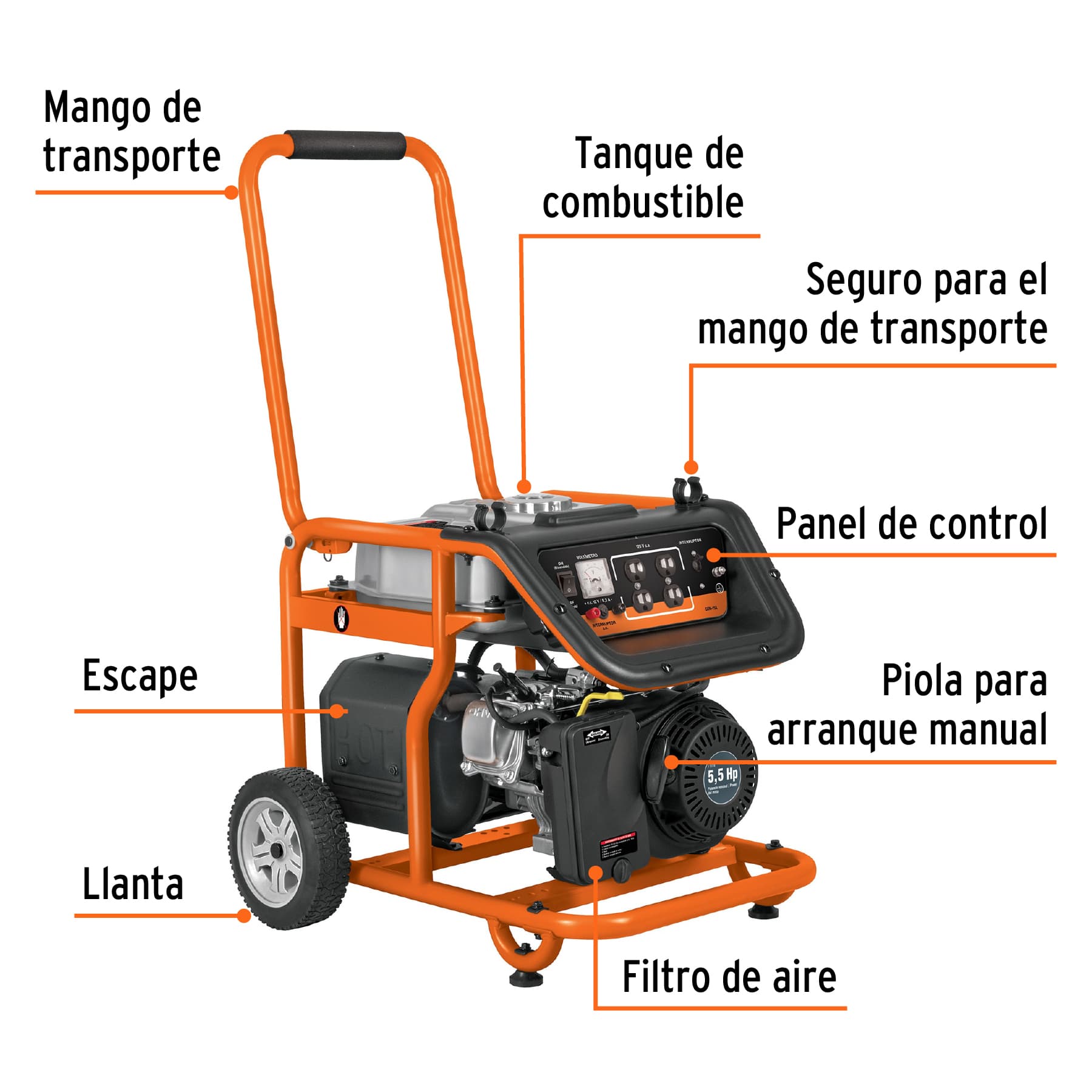 Generador Electrico a Gasolina 1,500 Watts Truper