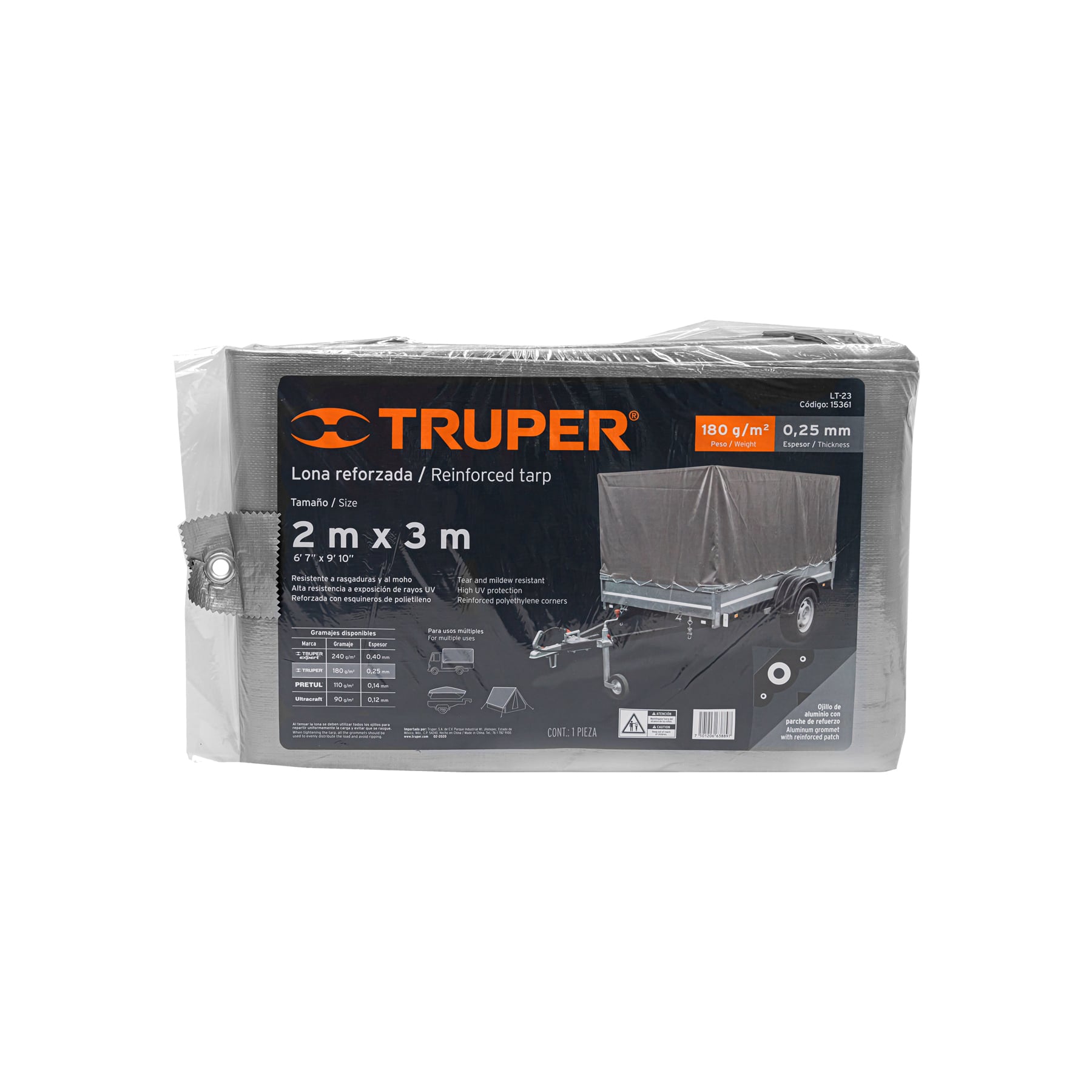 Lona Reforzada Gris Truper 2 Mts X 3 Mts lona-reforzada-gris-truper-2-mts-x-3-mts