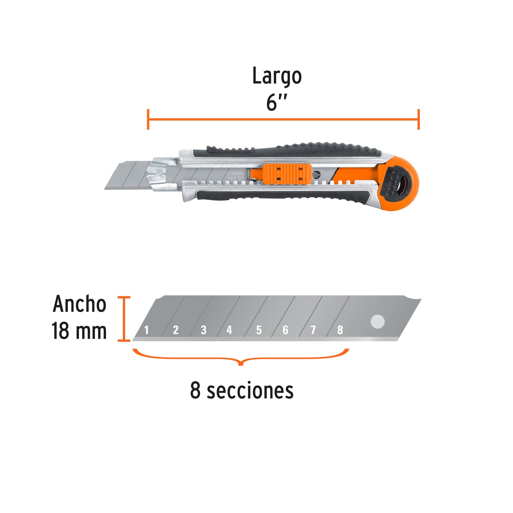 Cutter 18 mm Cuerpo Metalico Alma Metalica con Grip Truper Expert