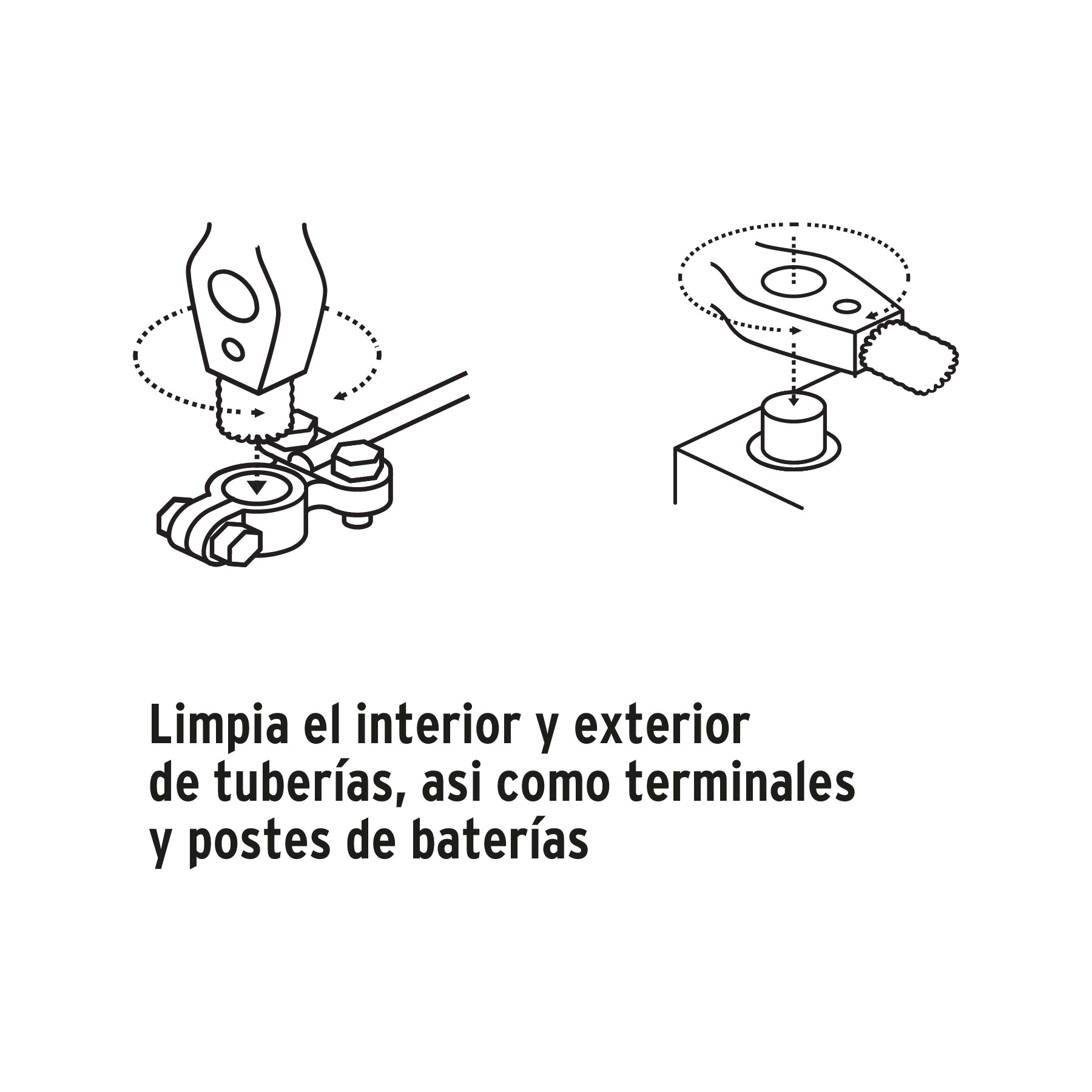 Cepillo Limpiador de Terminales de Baterias 4 en 1 Truper