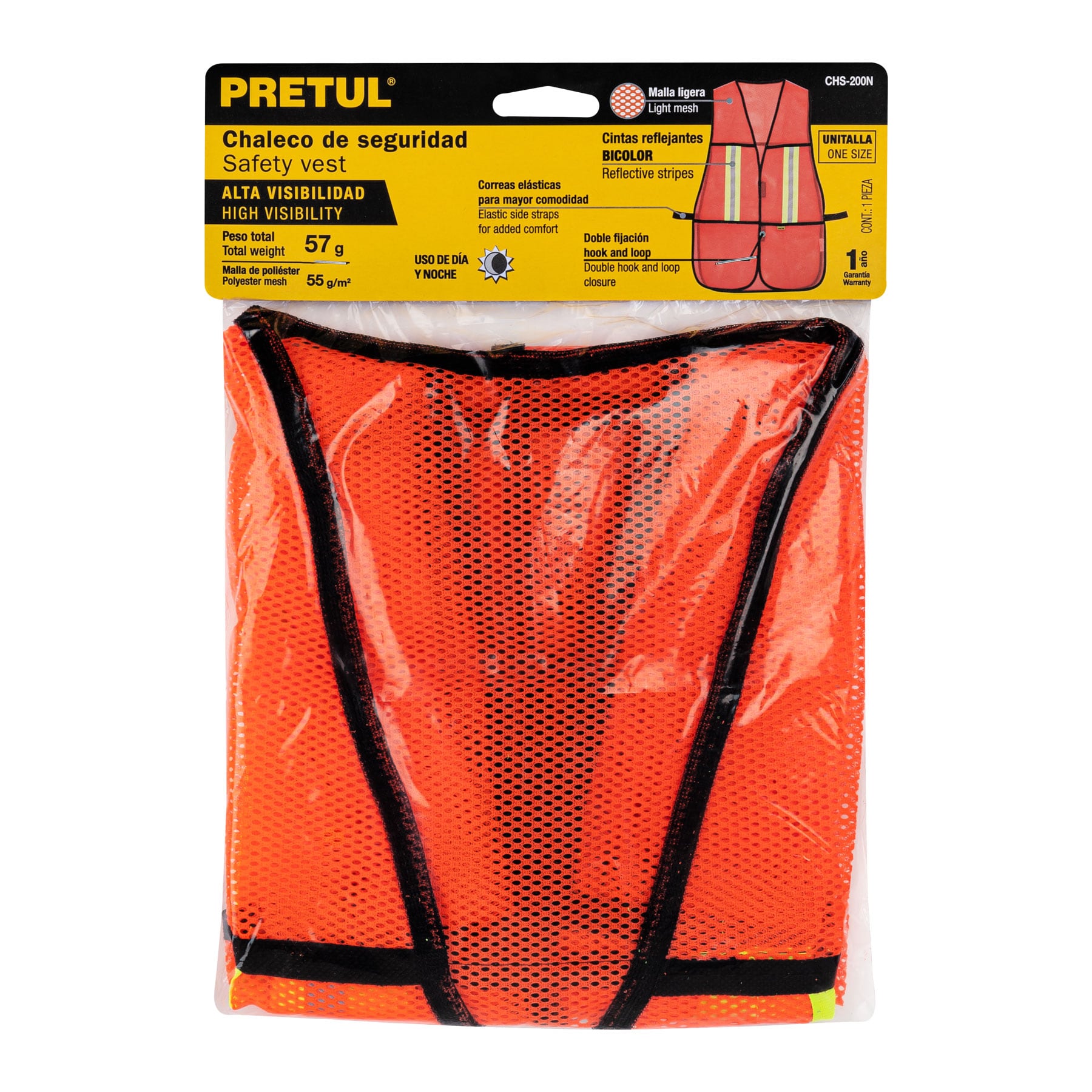 Chaleco de Seguridad con Cintas Reflejantes Pretul Naranja