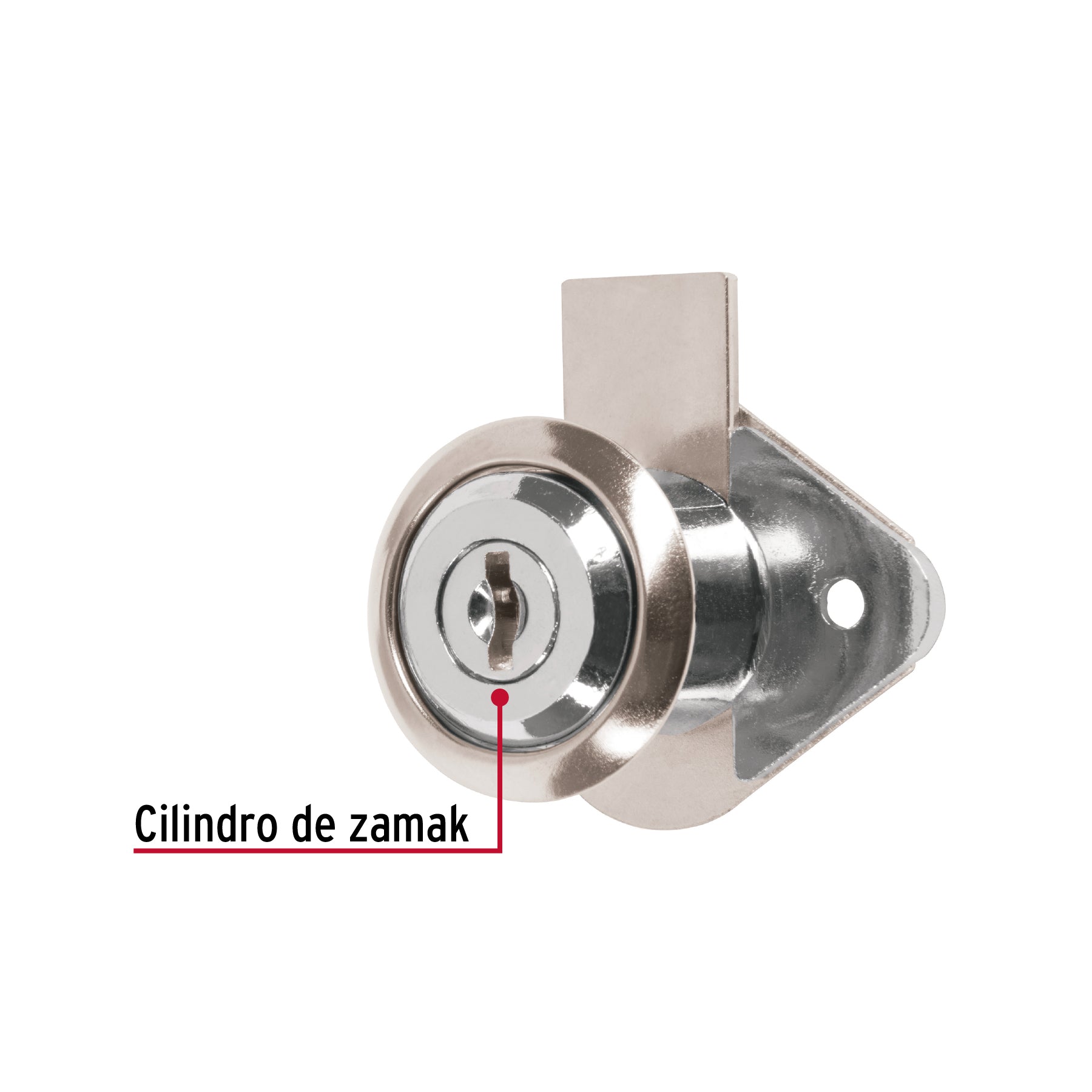 Cerradura para Mueble Ovalada Cromo Brillante Hermex Basic
