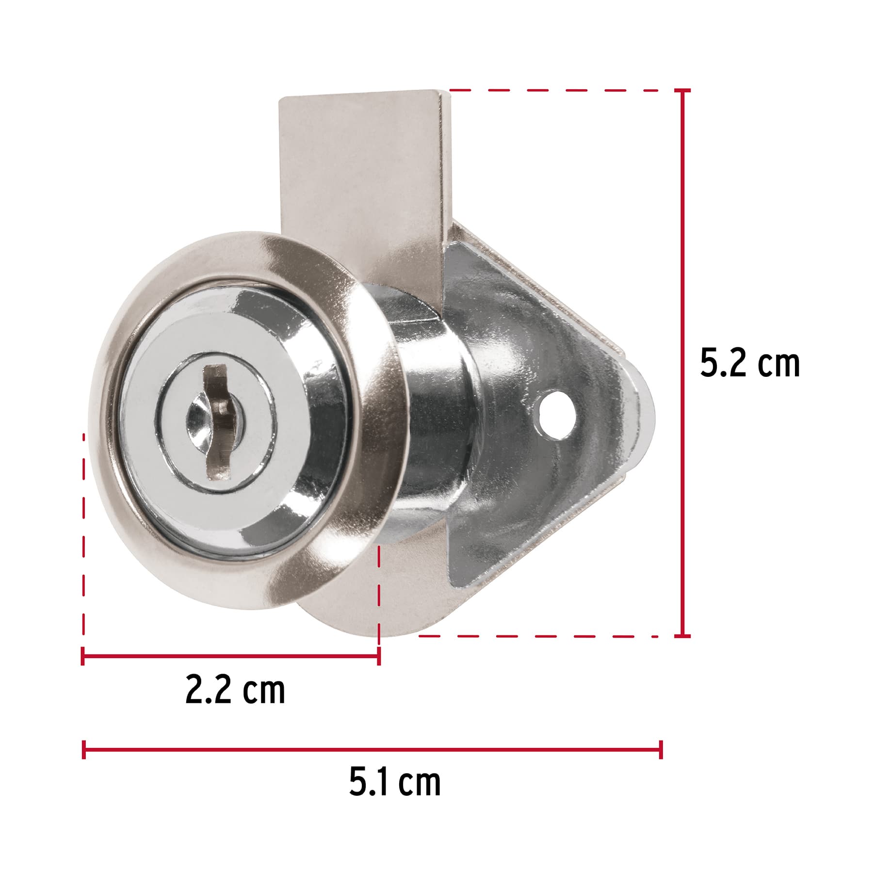 Cerradura para Mueble Ovalada Cromo Brillante Hermex Basic