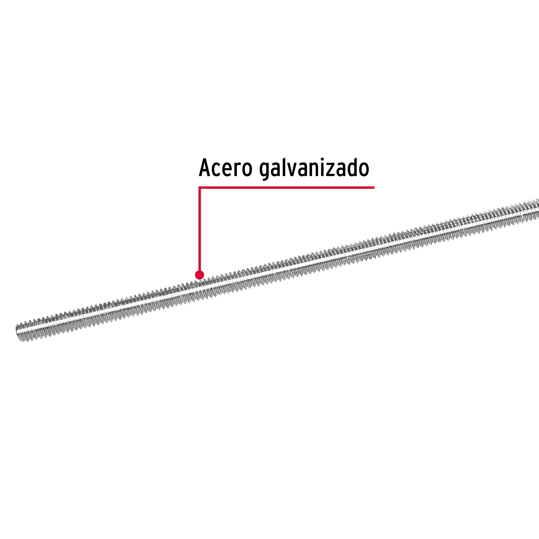 Varilla Roscada de 1 Metro x 3/8" (10 mm) Fiero
