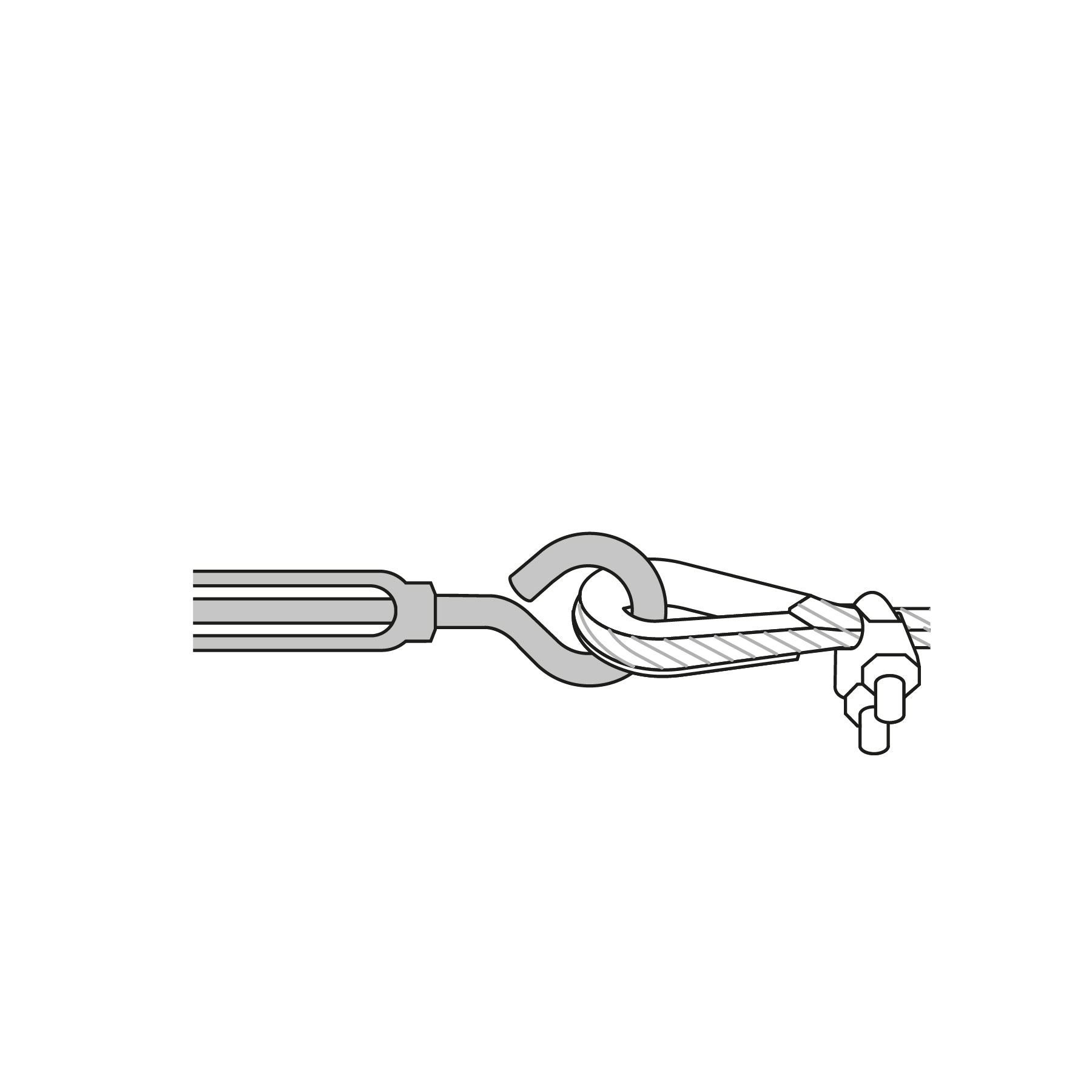 Tensor Zinc Gancho-Argolla Fiero 5/16" (8 mm)