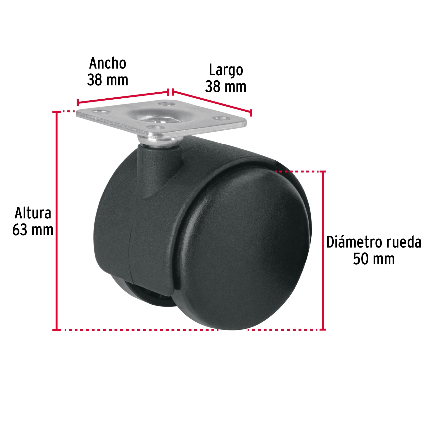 Rodaja Tipo Yoyo 50 mm (2") Fiero