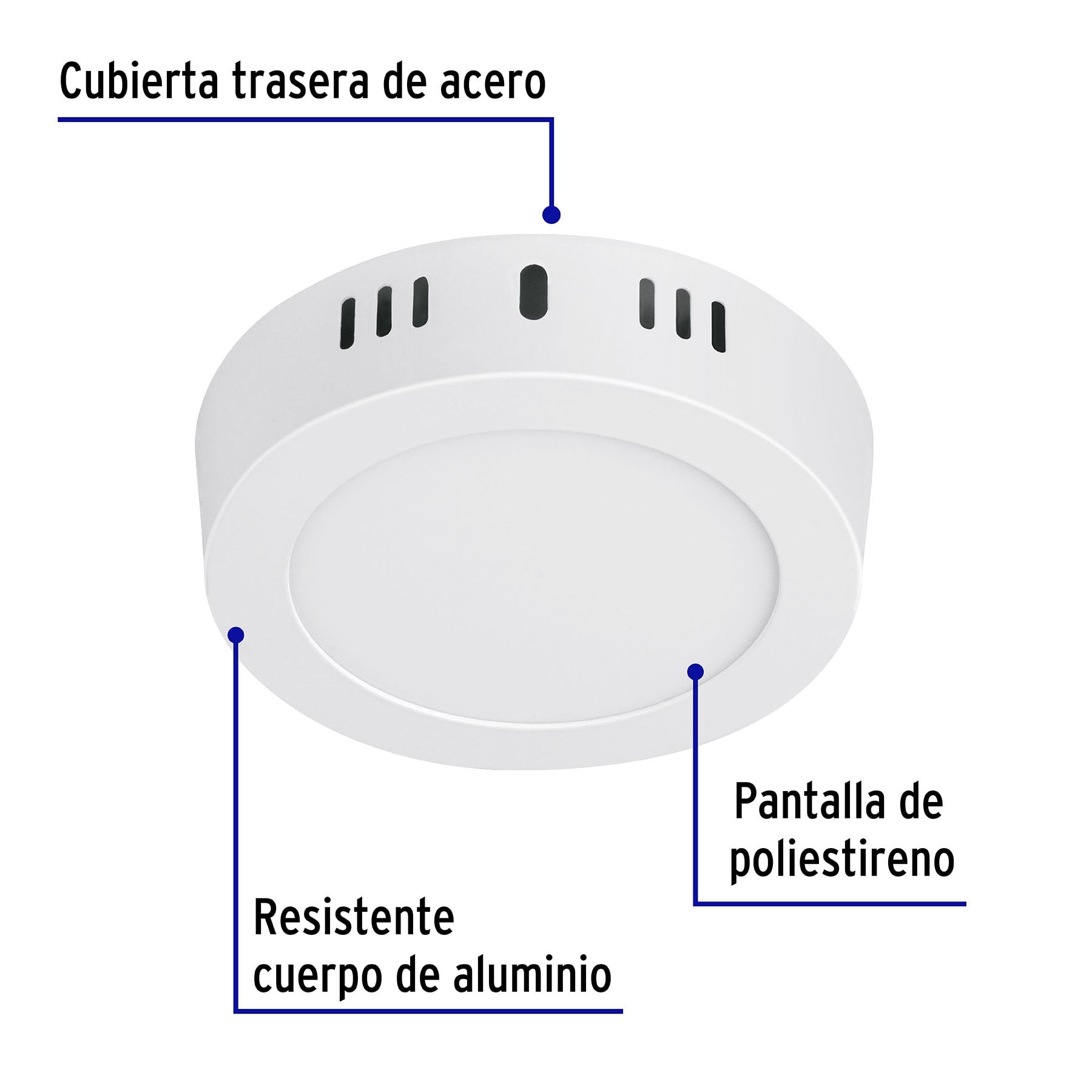 Luminario de Sobreponer LED Redondo Volteck 6 Watts Luz de Dia
