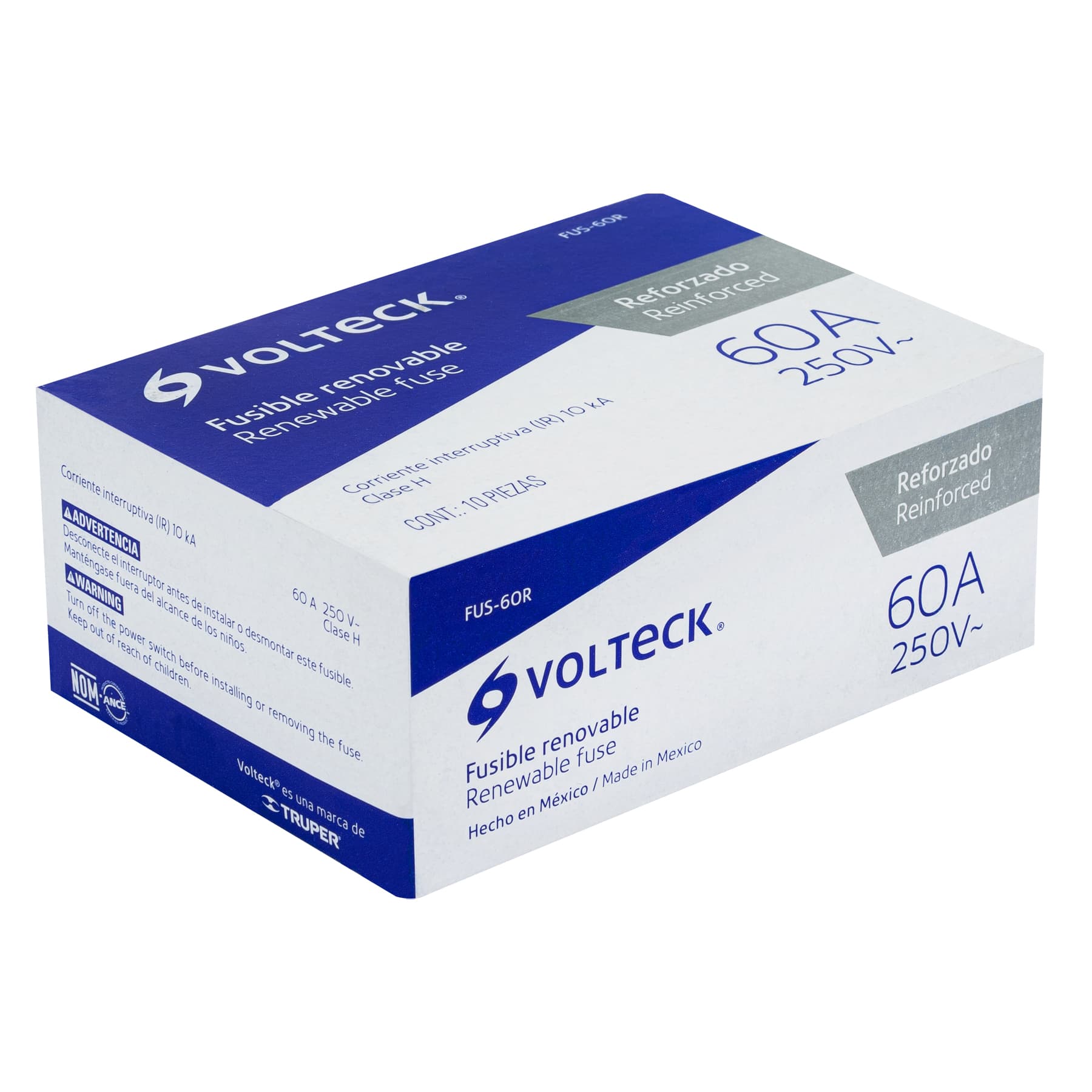 Fusible 60 Amperes 250 V Reforzado Volteck