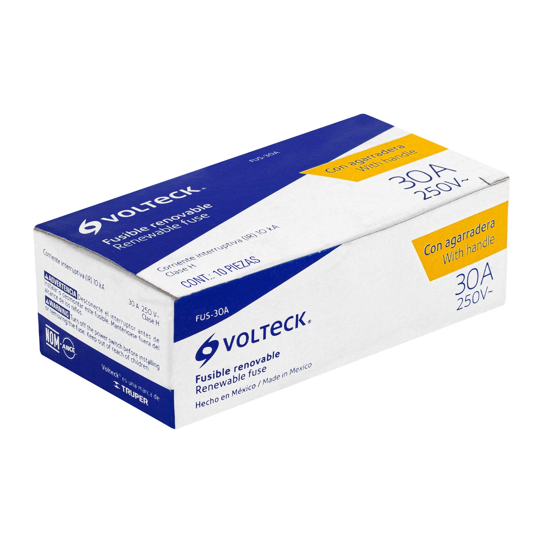 Fusible 30 Amperes 250 V con Agarradera Volteck