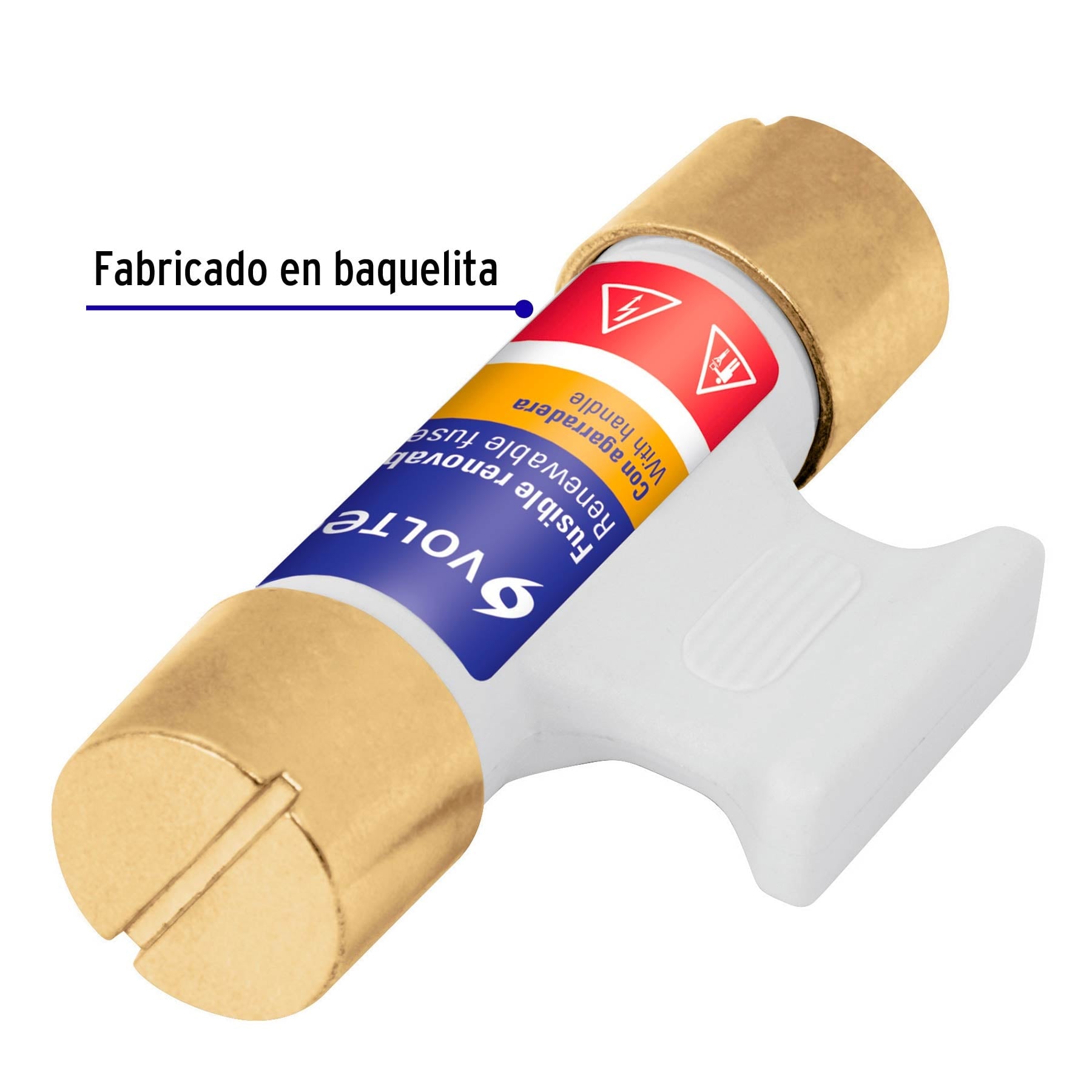 Fusible 60 Amperes 250 V con Agarradera Volteck