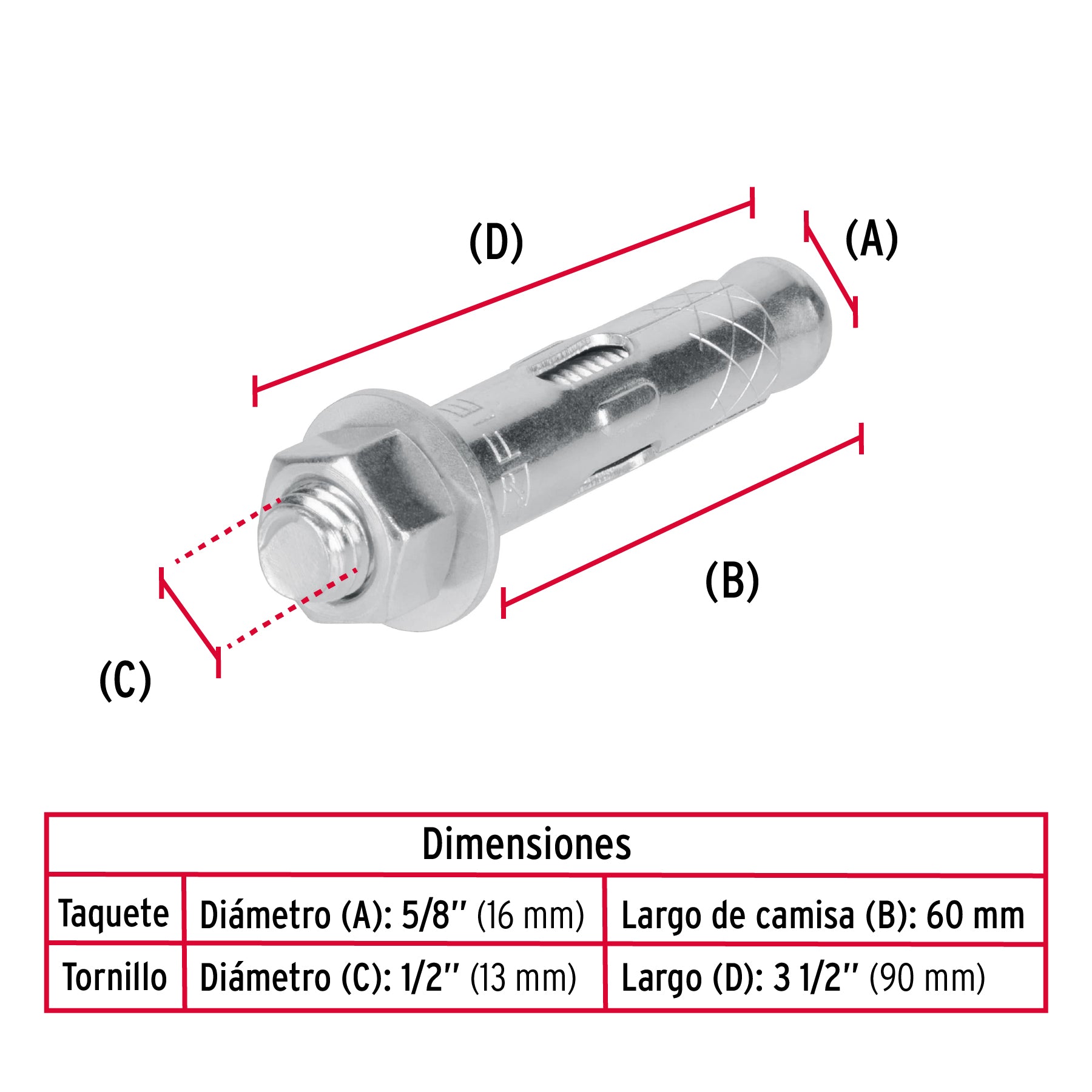 Taquete Tx 1/2" (13 mm) Fiero