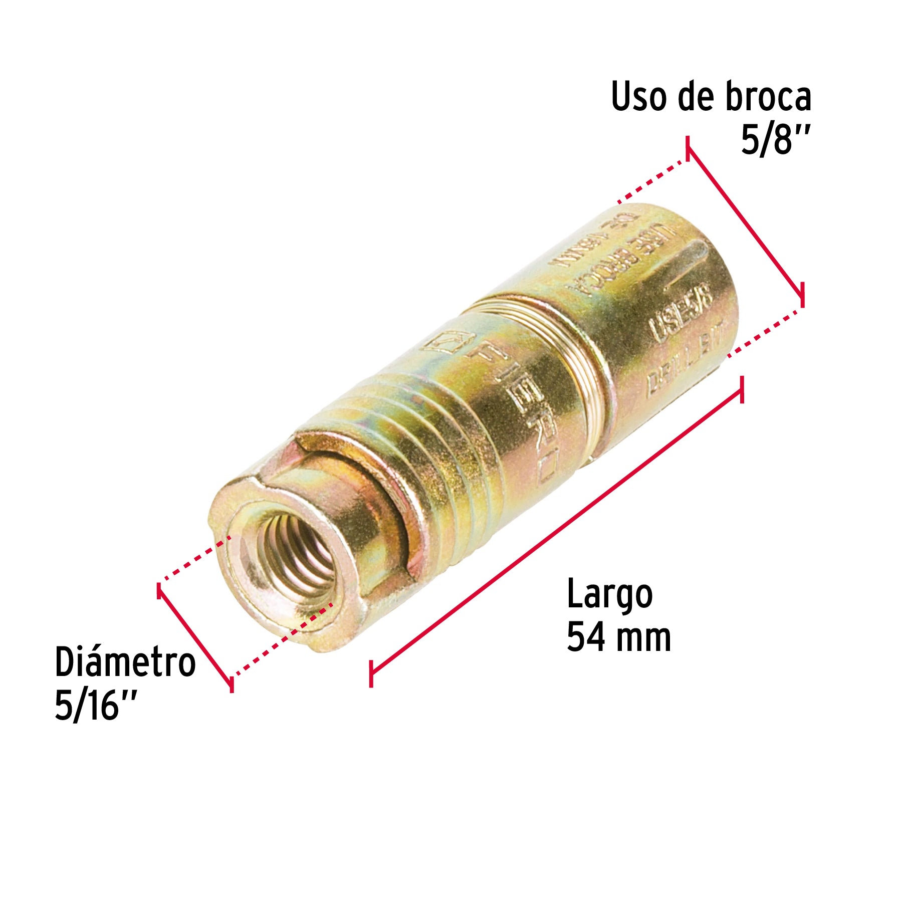 Taquete de Expansion 5/16" (8 mm) Fiero 1 Pieza