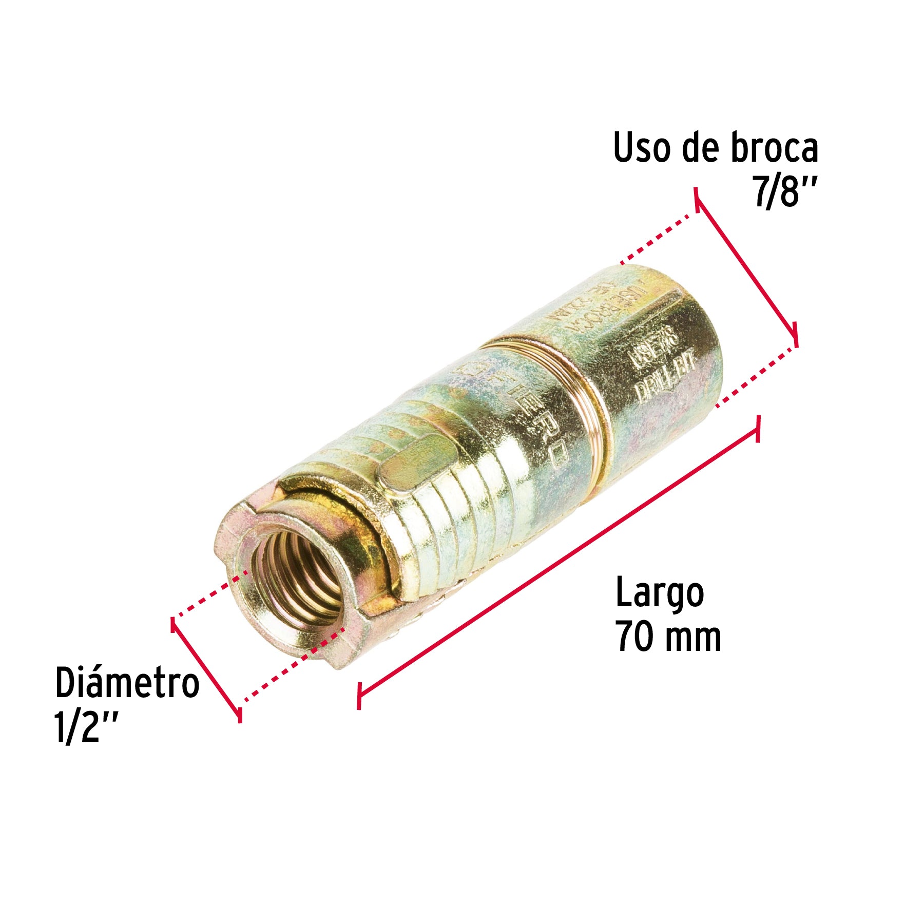 Taquete de Expansion 1/2" (13 mm) Fiero 1 Pieza