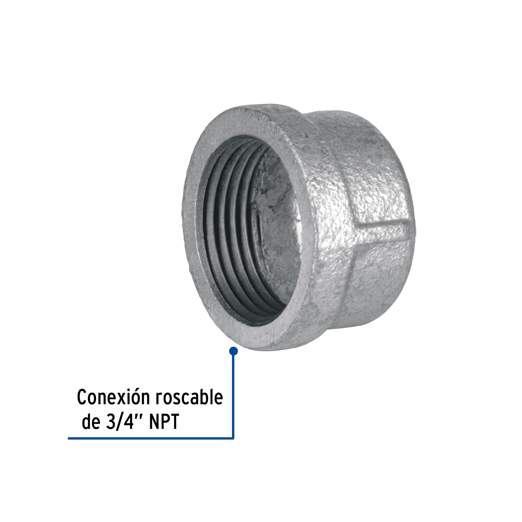 Tapon Capa Galvanizado 3/4" (19 mm) Galvaflow
