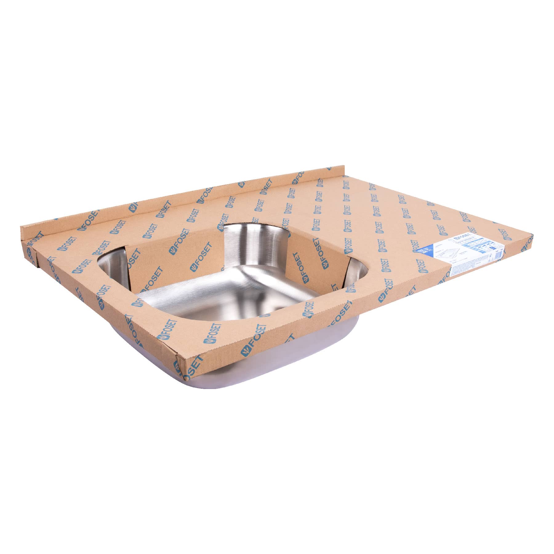 Tarja Sobreponer 80 x 50 cm Acero Inox 304 Foset Tina Izquierda