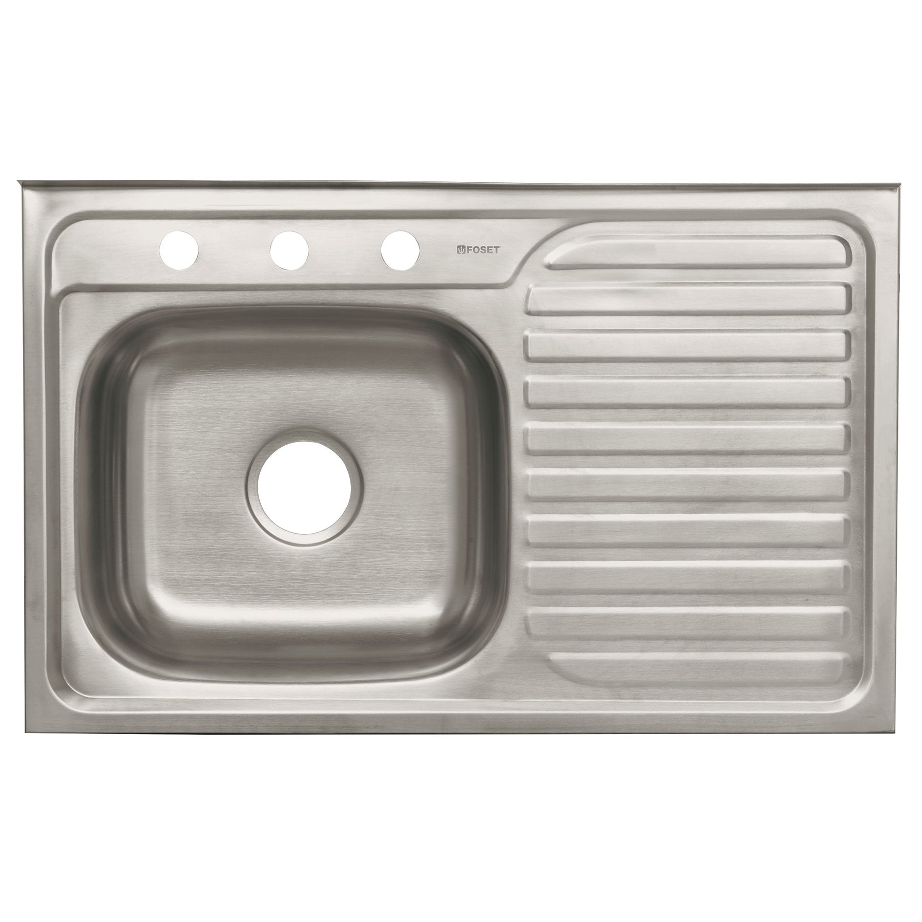 Tarja Sobreponer 80 x 50 cm Acero Inox 304 Foset Tina Izquierda