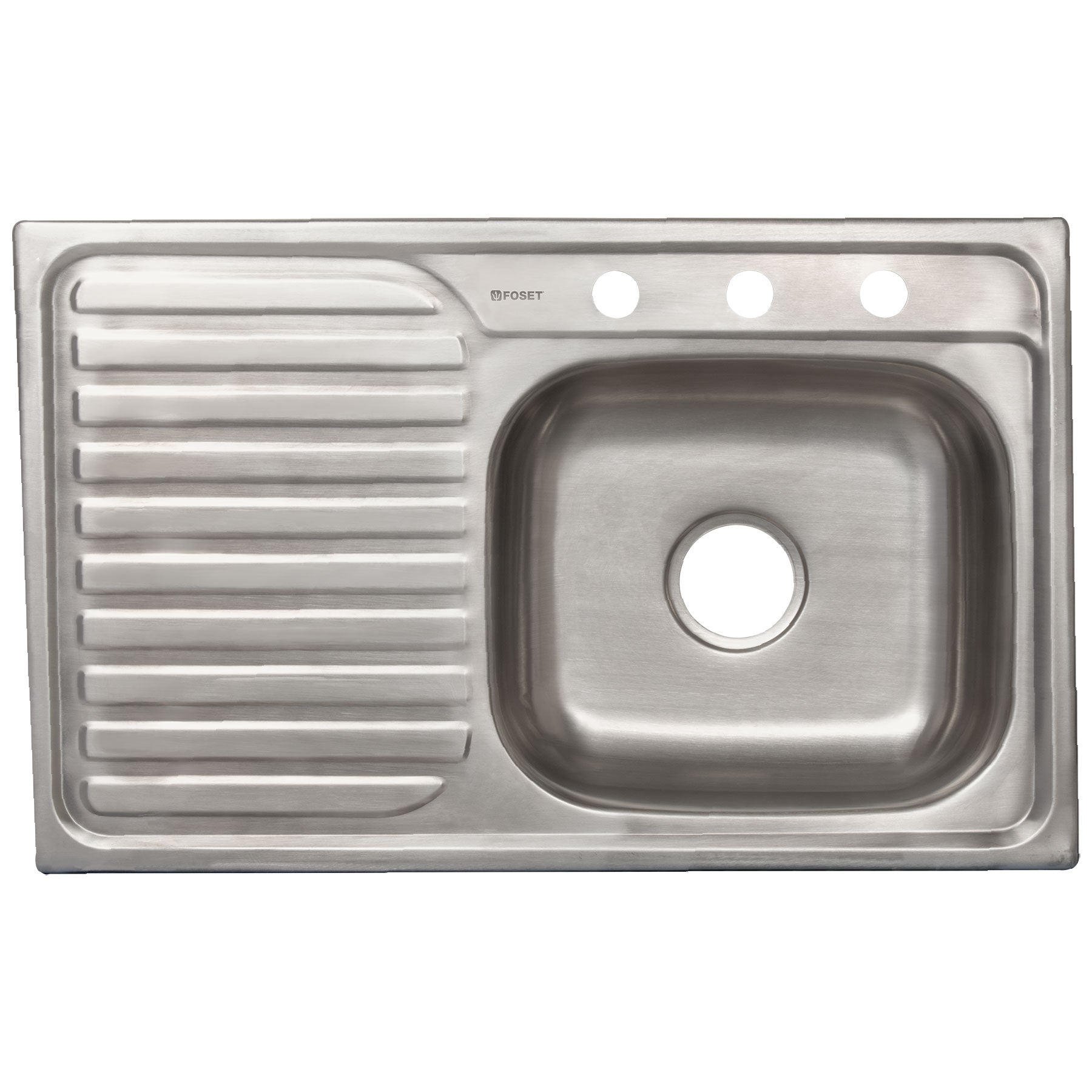 Tarja de Empotrar 80 x 50 cm A Inox 304 Foset Tina Derecha