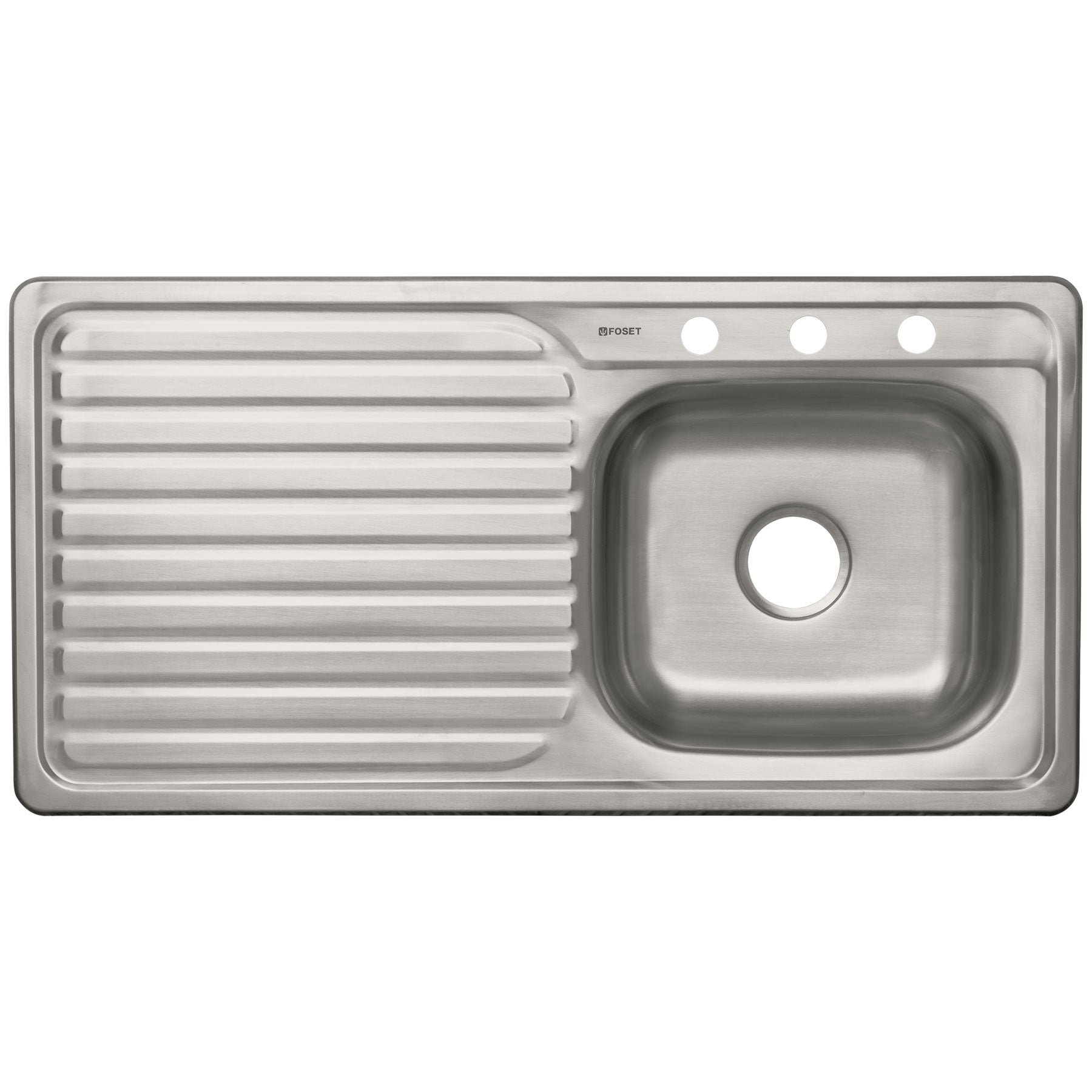 Tarja de Empotrar 100 x 51 cm A Inox 304 Foset Tina Derecha
