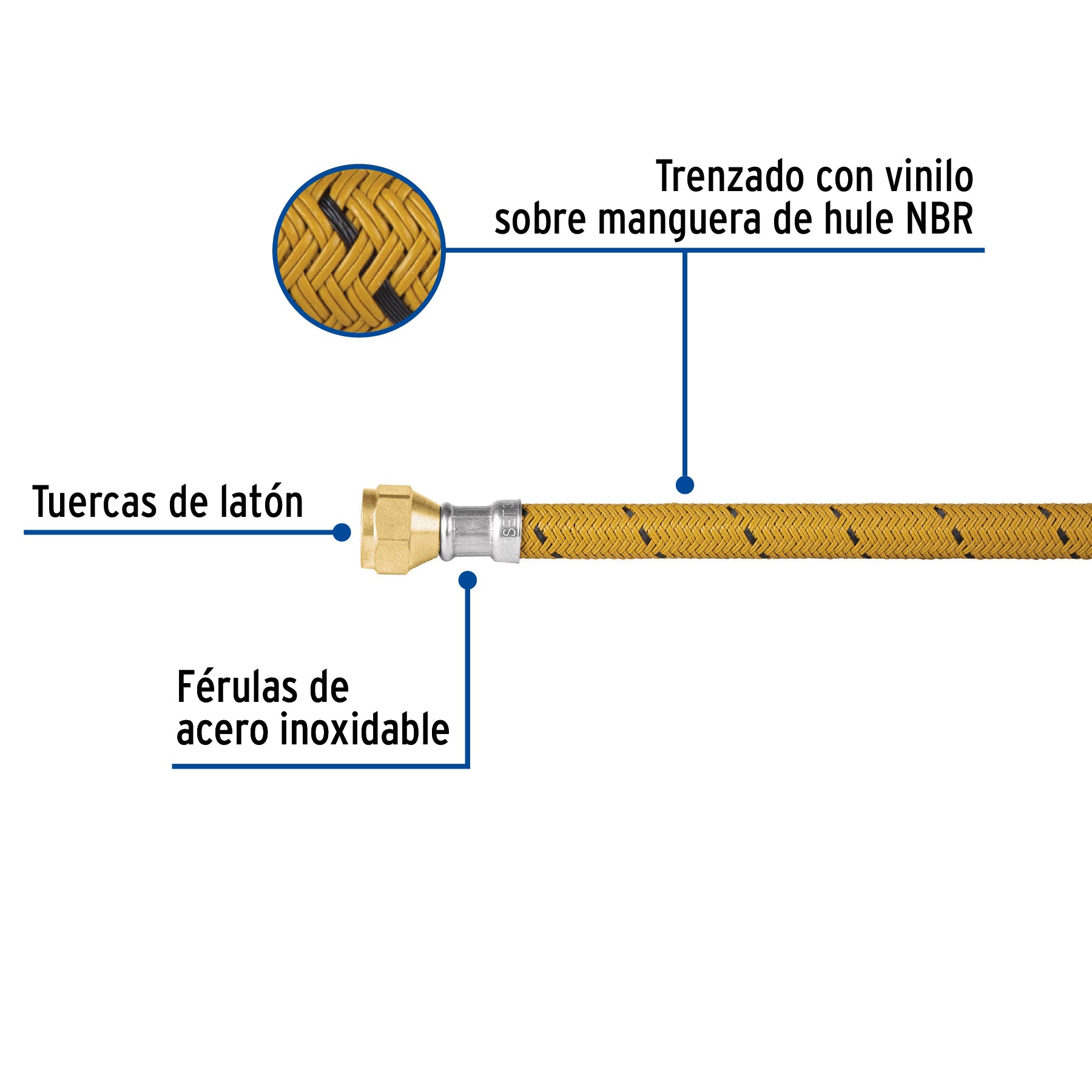 Conector Flexible para Gas Vinilo Foset 200 cms