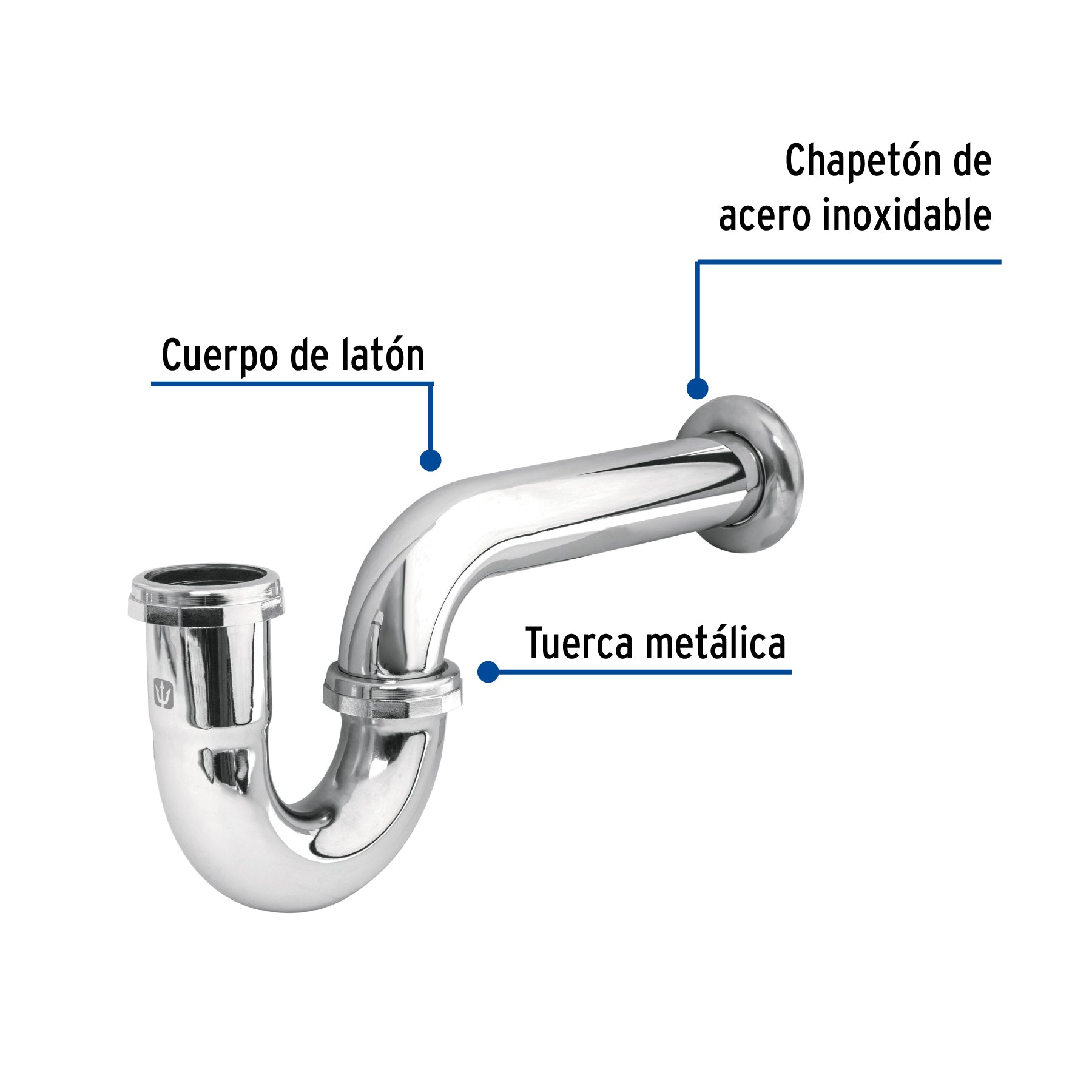 Cespol para Fregadero de Laton sin Contracanasta Foset