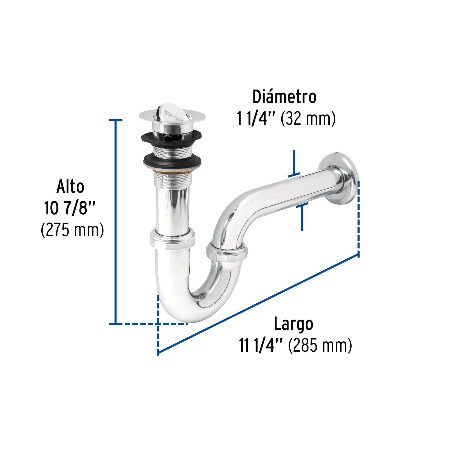 Cespol para Lavabo de Laton Tipo Moneda Foset