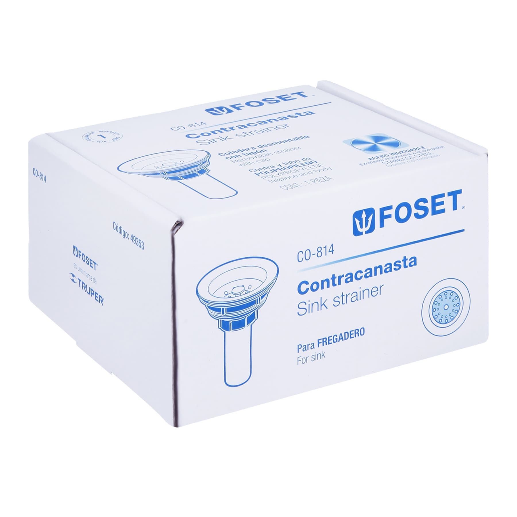 Contracanasta para Fregadero con Tubo de Plastico Foset