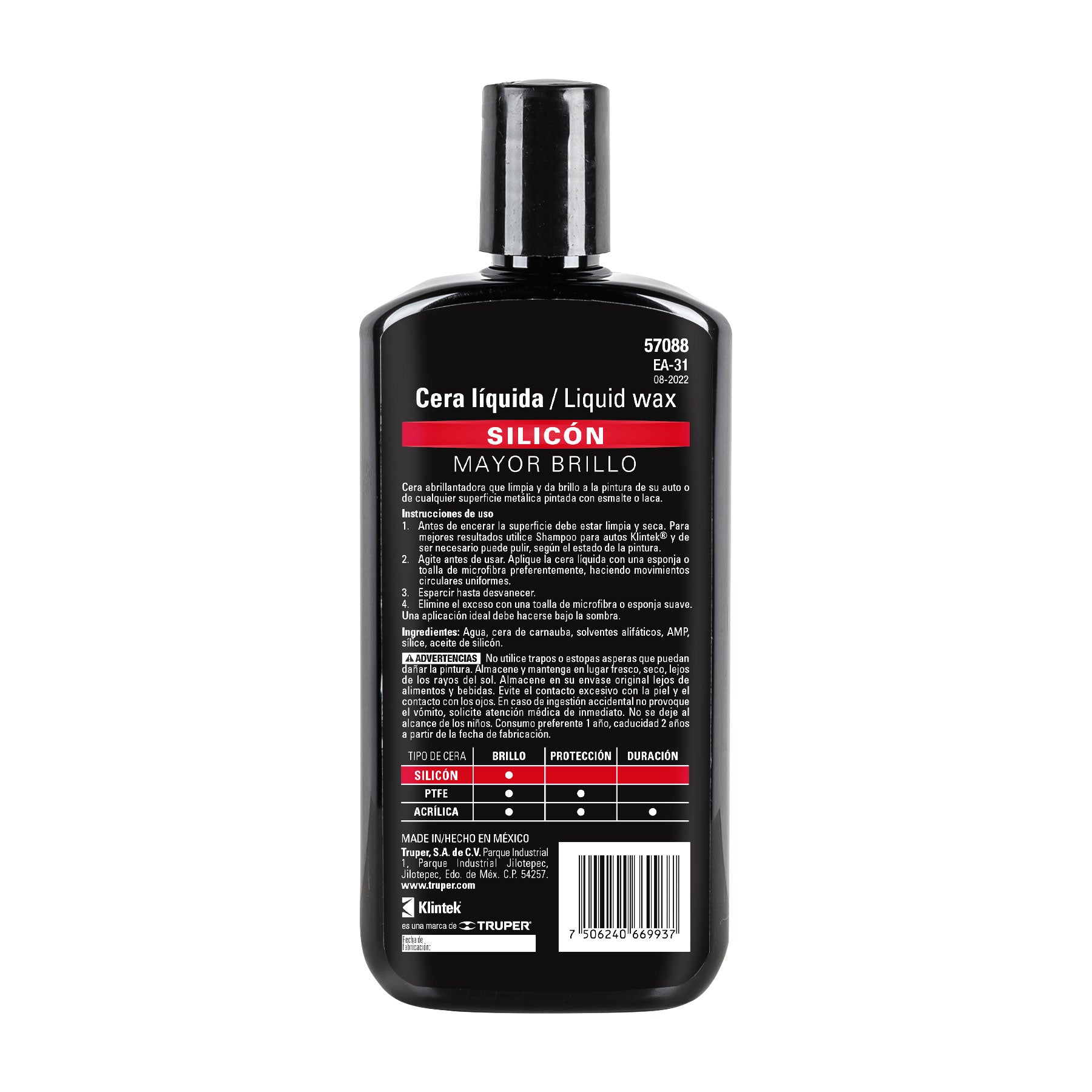 Cera Liquida con Silicon 473 ml Klintek