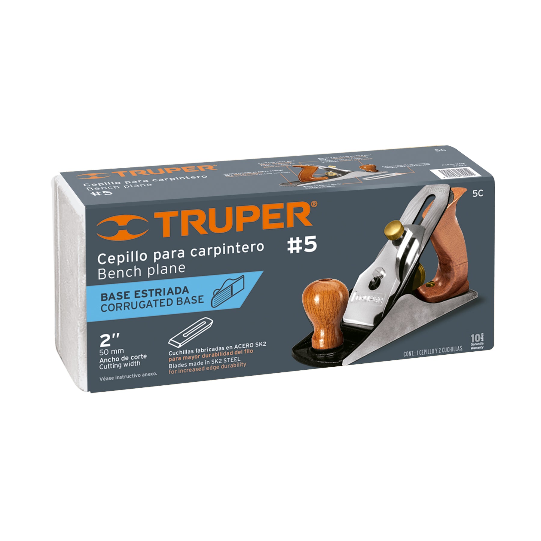 Cepillo para Carpintero Base Estriada Truper # 5