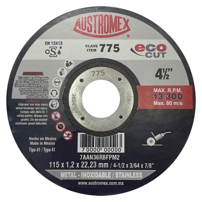 Disco Corte de Metal 4"1/2 EcoCut 775 Austromex
