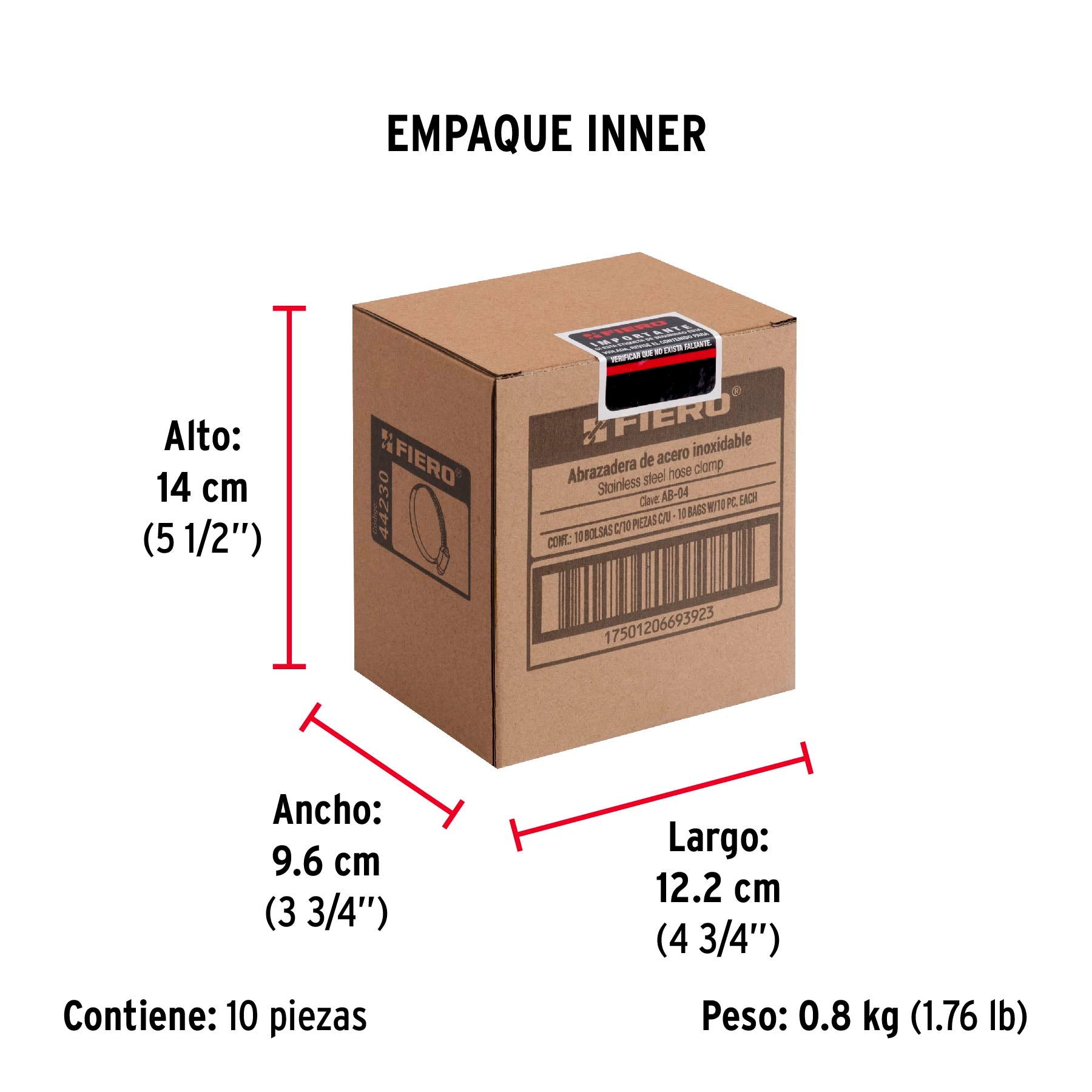 Abrazadera Sin Fin No 04 Bolsa 10 Piezas Fiero