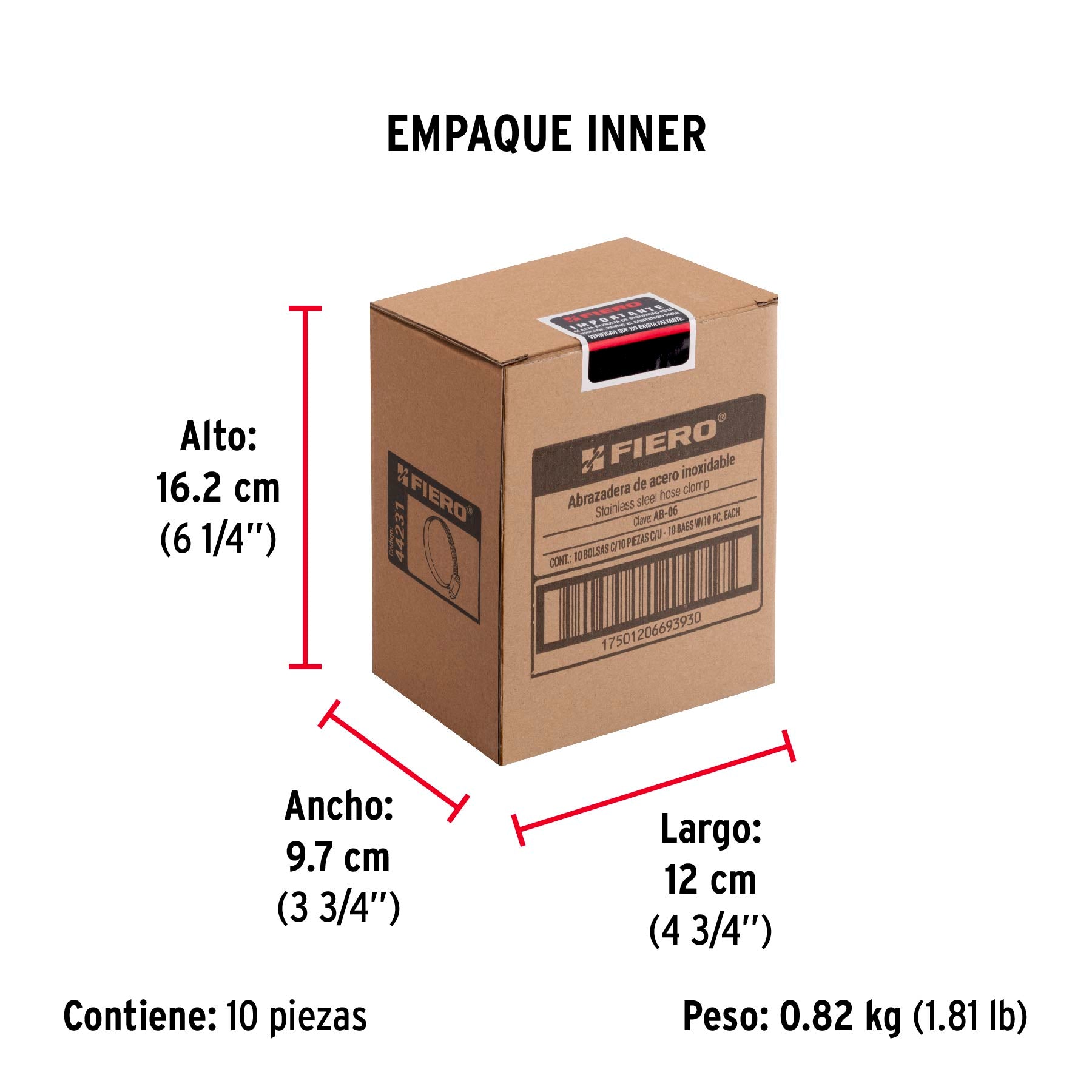 Abrazadera Sin Fin No 06 Bolsa 10 Piezas Fiero