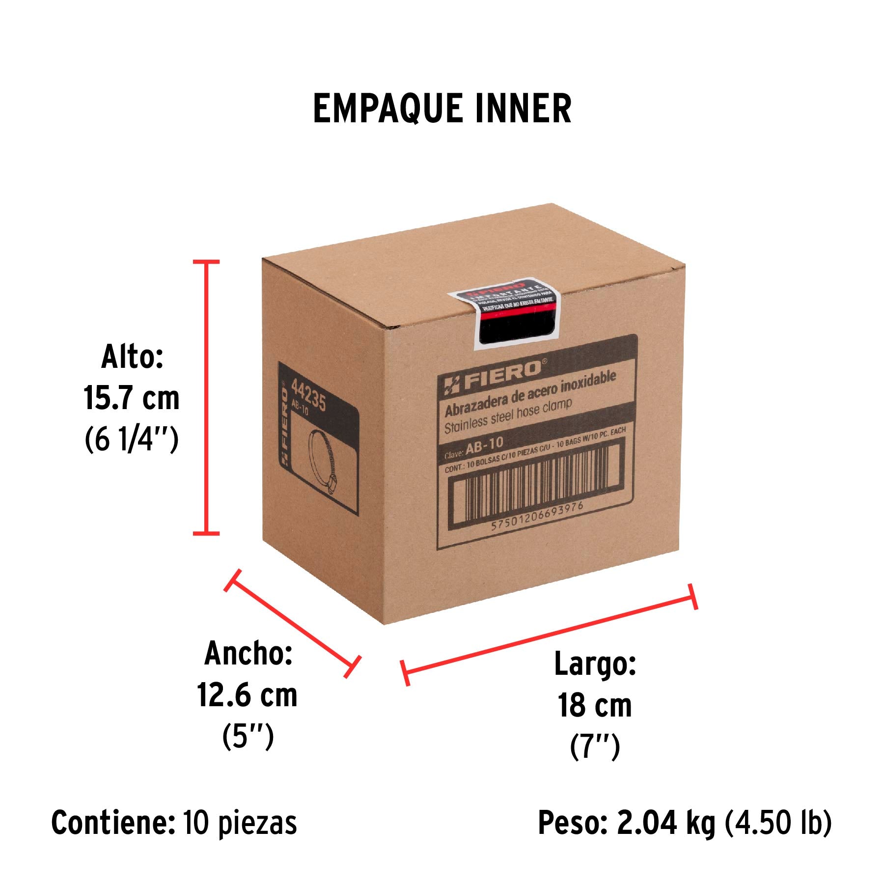 Abrazadera Sin Fin No 10 por Pieza Fiero
