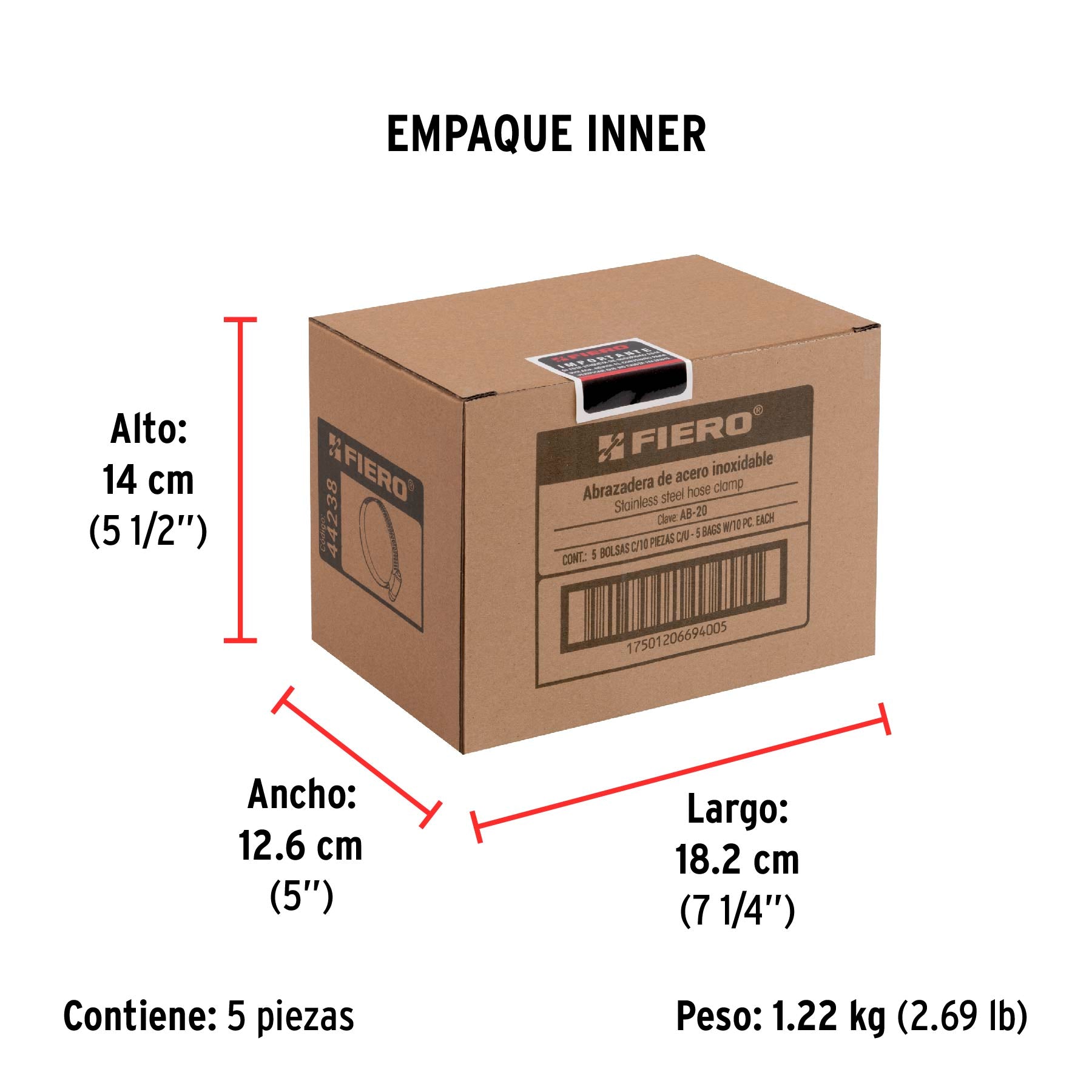 Abrazadera Sin Fin No 20 Bolsa 10 Piezas Fiero