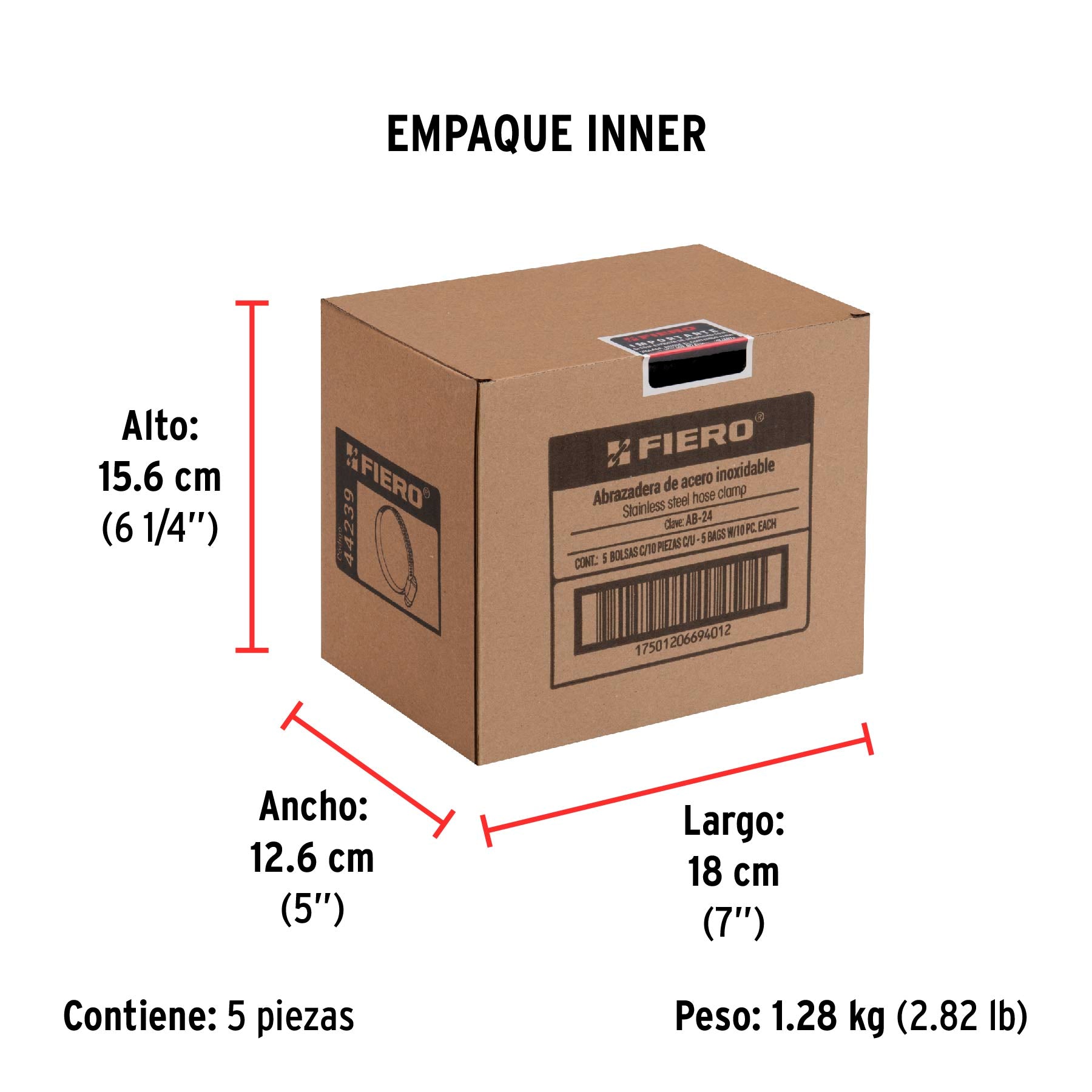 Abrazadera Sin Fin No 24 Bolsa 10 Piezas Fiero
