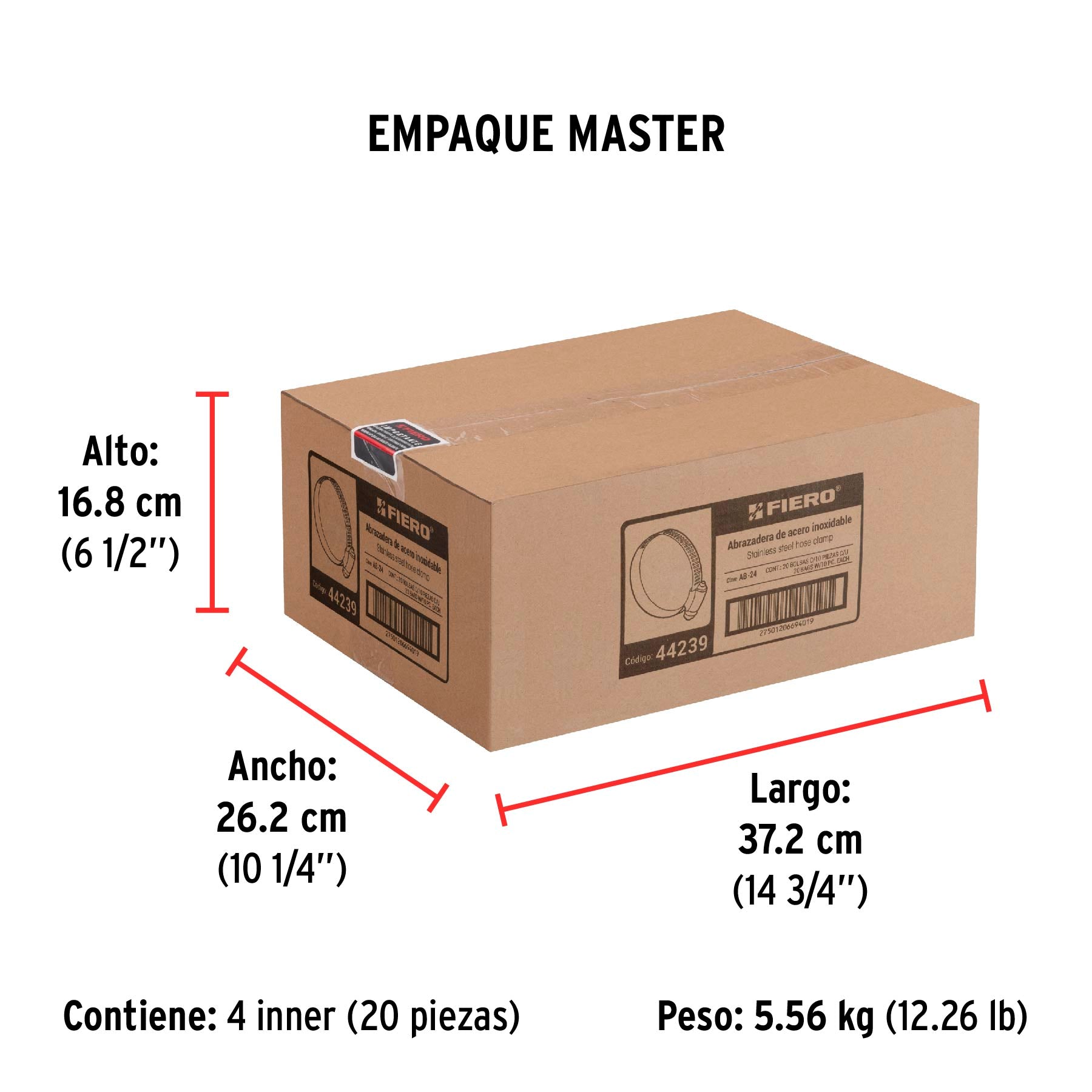 Abrazadera Sin Fin No 24 Bolsa 10 Piezas Fiero