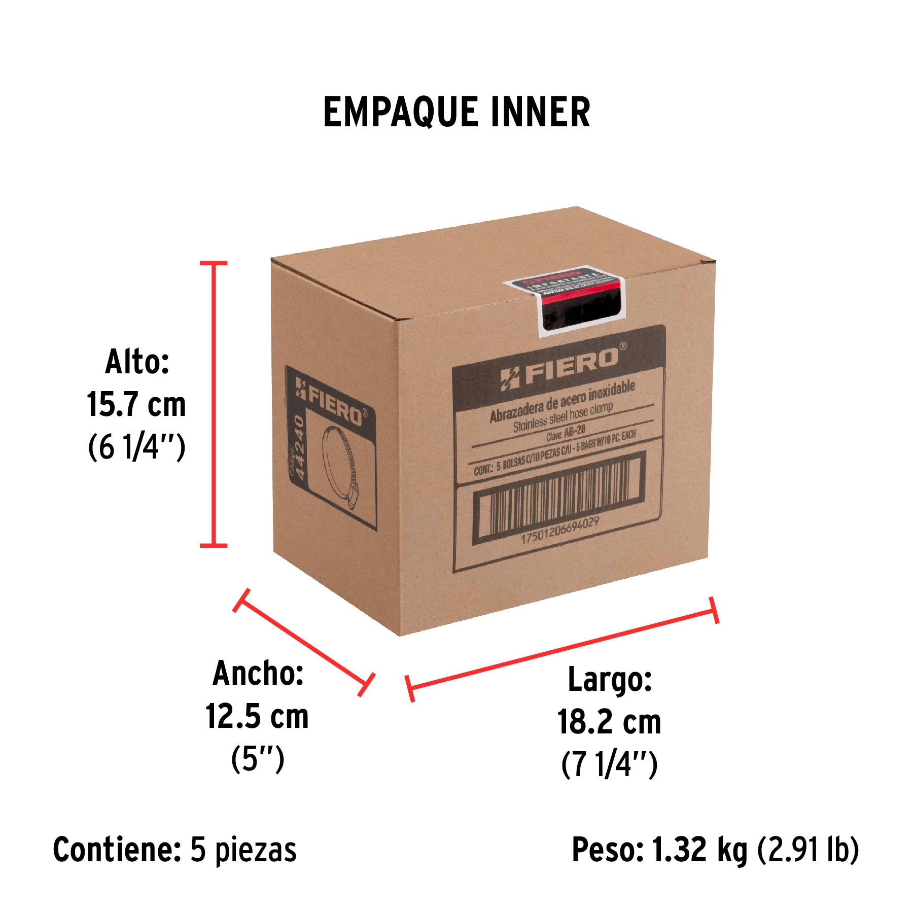 Abrazadera Sin Fin No 28 Bolsa 10 Piezas Fiero