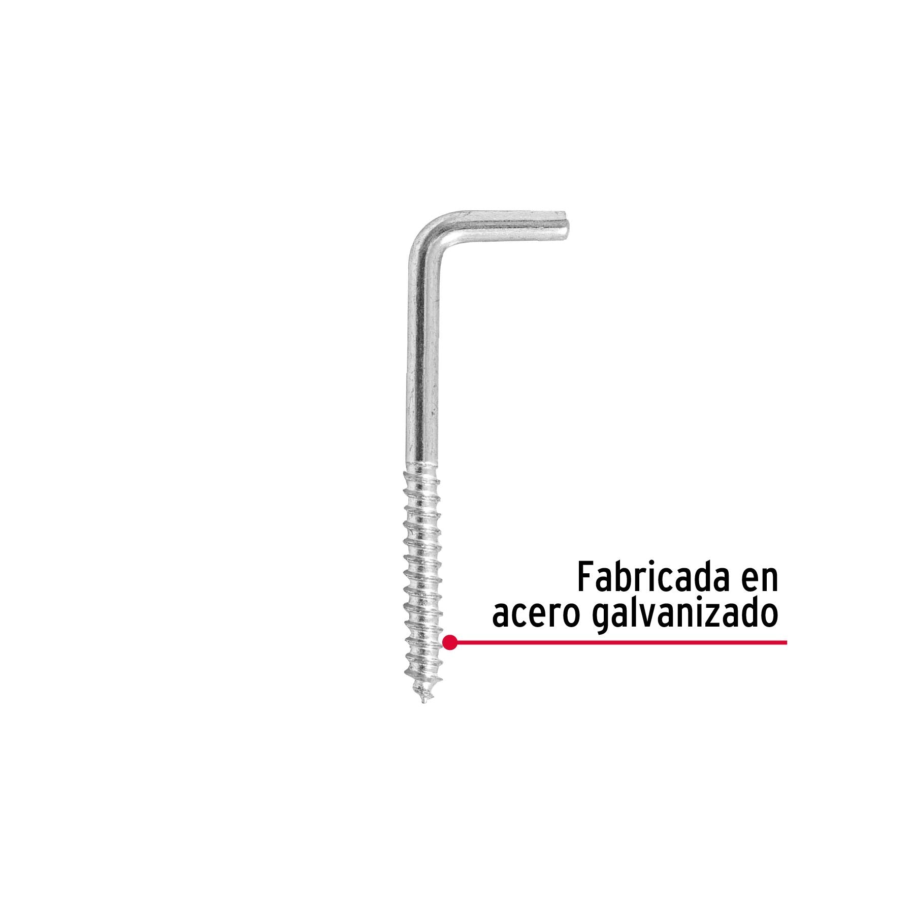 Alcayata Roscada 20 X 70 Fiero Bolsa 144 Piezas