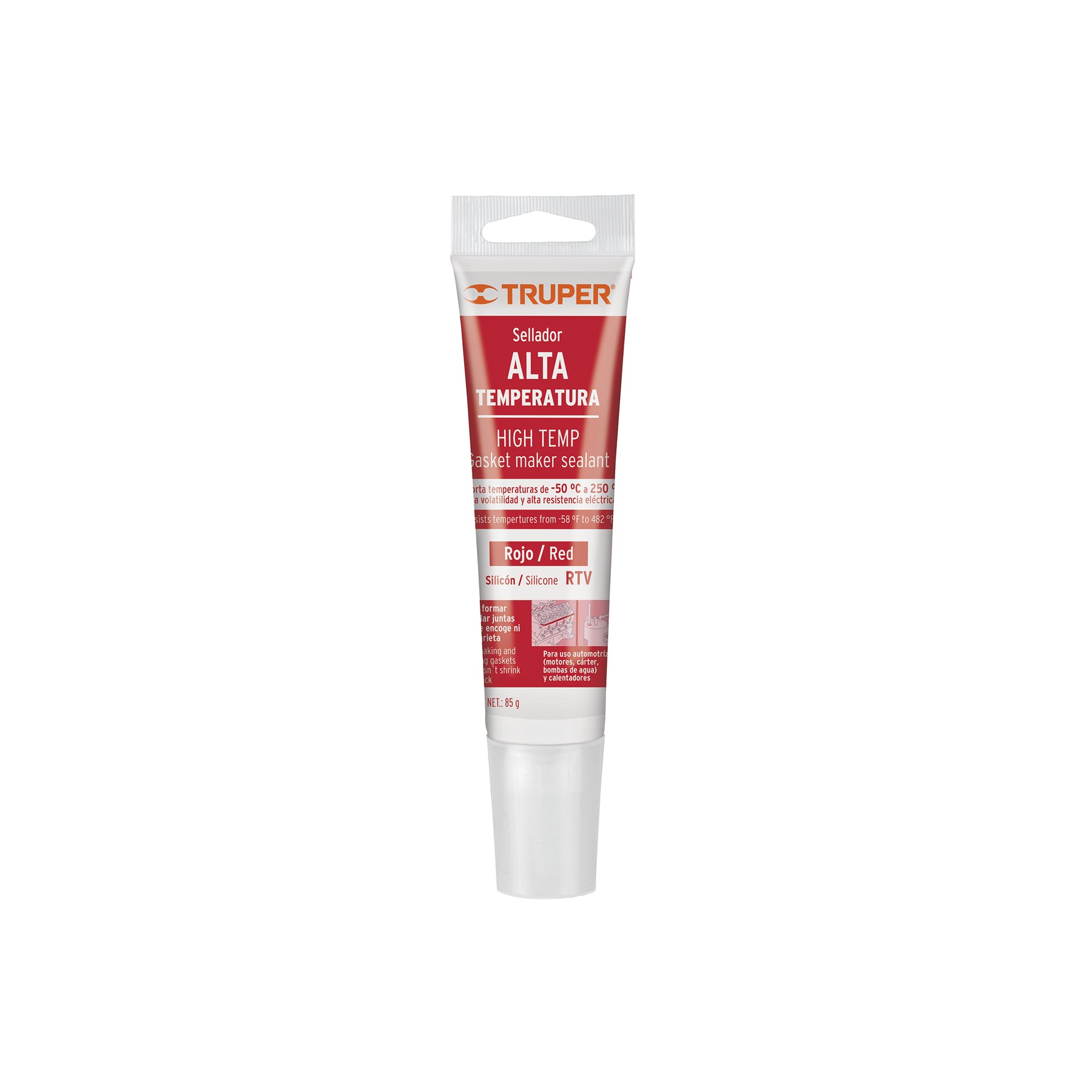 Silicon Alta Temperatura RTV Tubo 85 gms Truper Rojo
