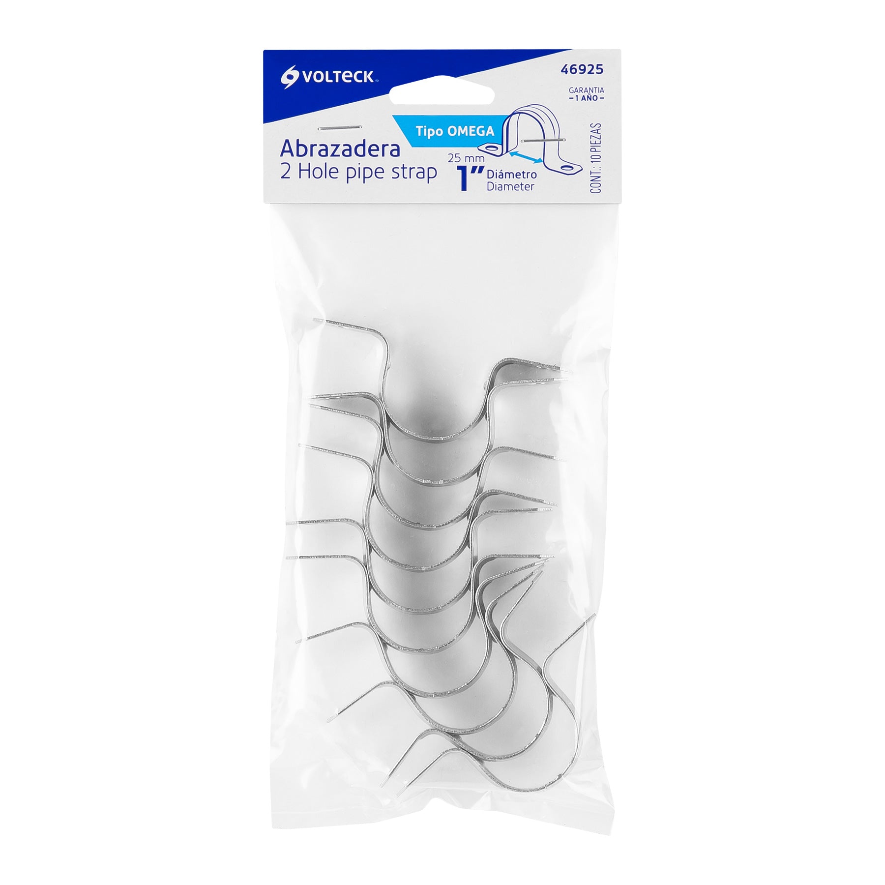 Abrazadera Omega 1" (25 mm) Volteck por Pieza