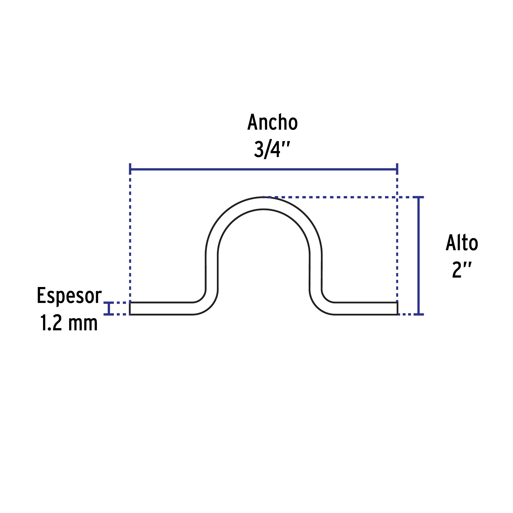 Abrazadera Omega 2" (50 mm) Volteck Bolsa con 5 Piezas