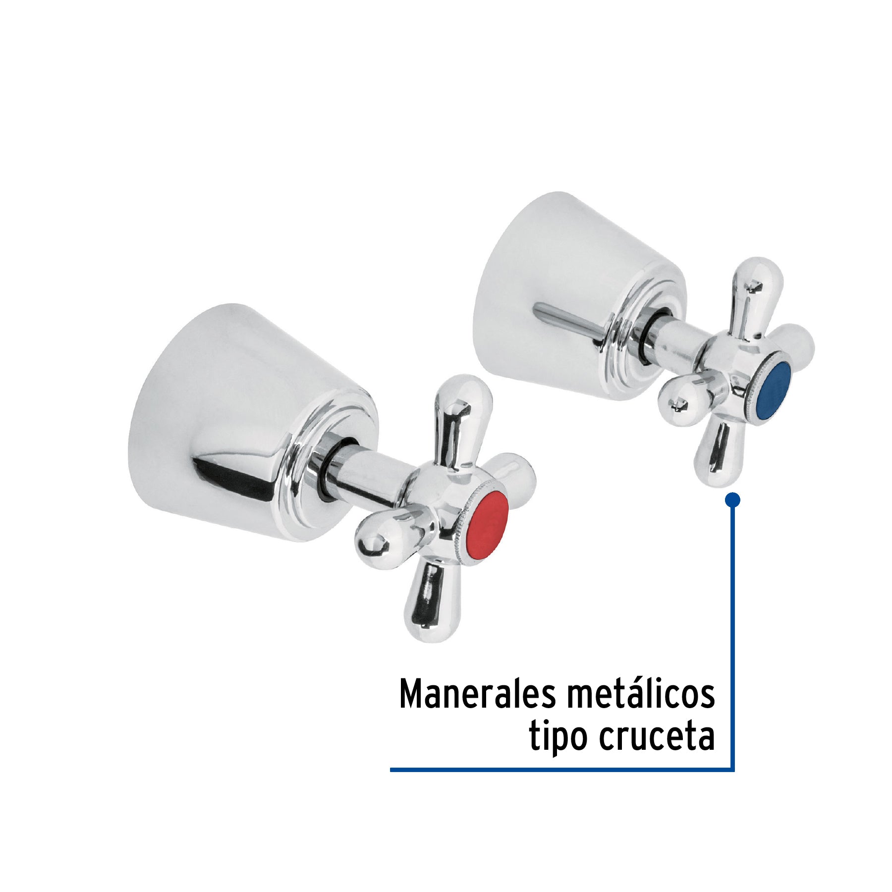 Juego de 2 Manerales Grandes Cruceta con Chapeton Foset Aqua