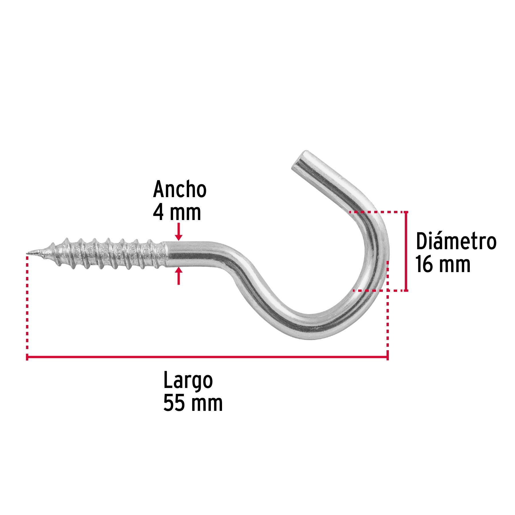Armella Abierta 21 x 80 Fiero Bolsa 144 Piezas
