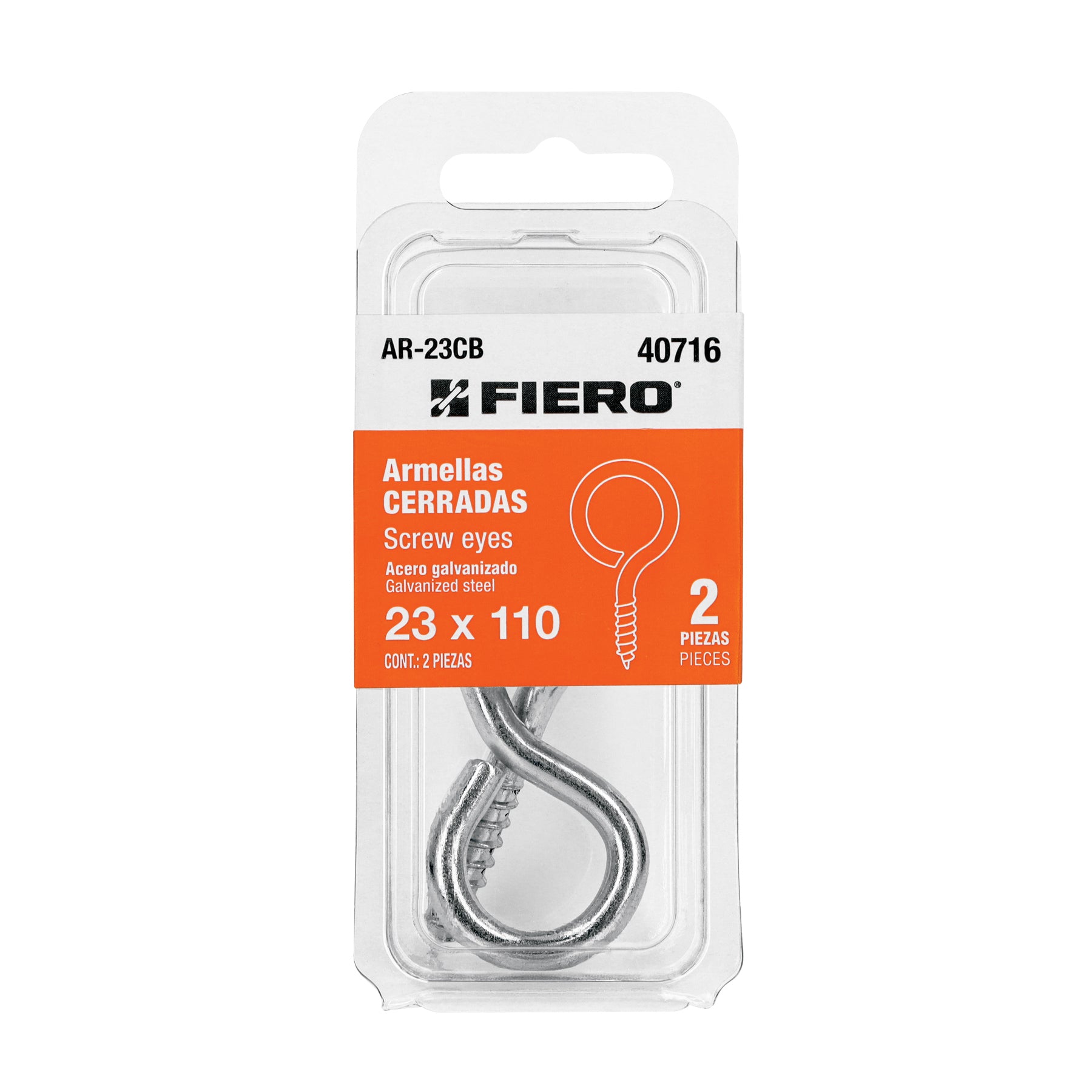 Blister con Armellas Cerradas 23 x 110 Fiero 2 Piezas